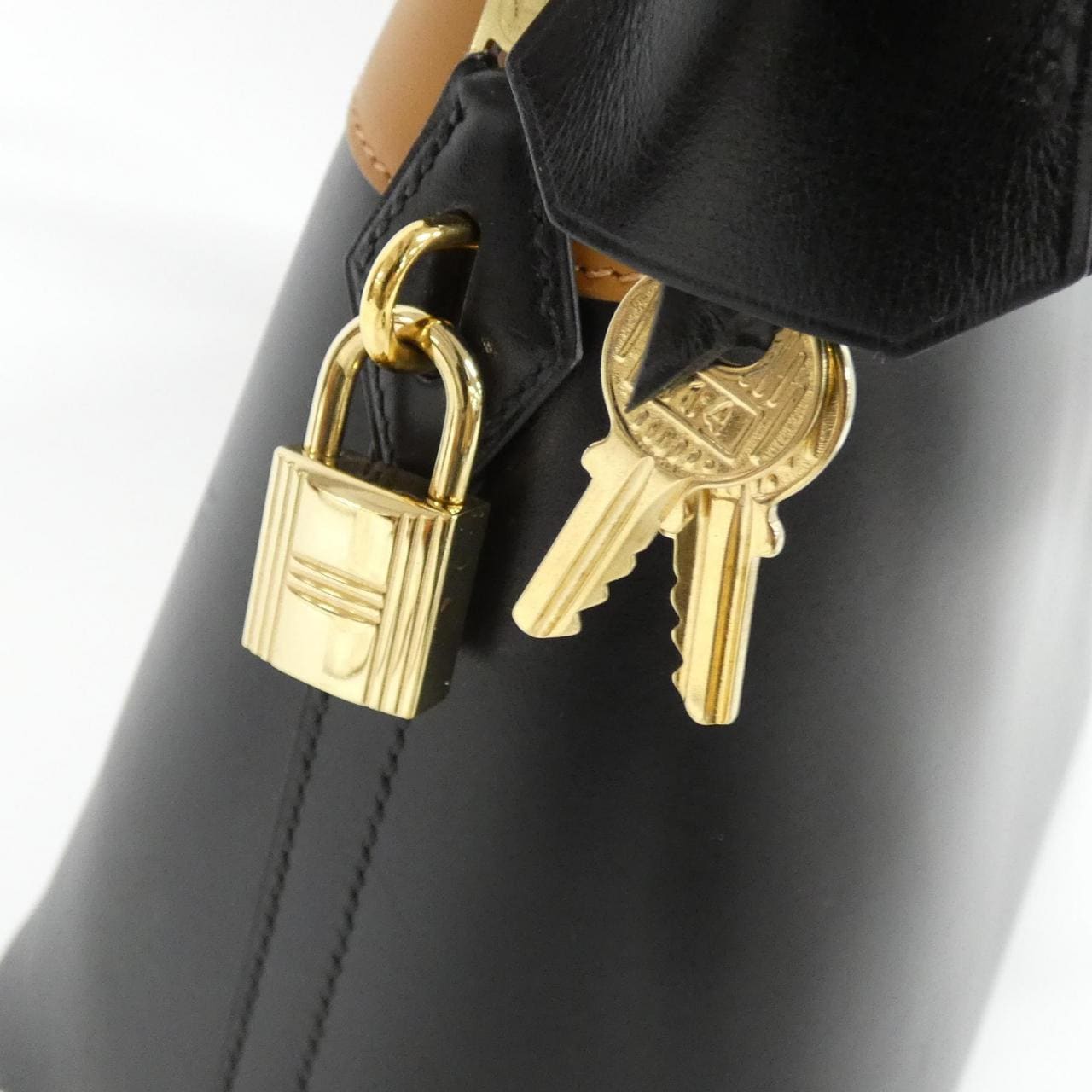 HERMES Handbag Box Calf Black Box Calf Leather - Thumbnail 4