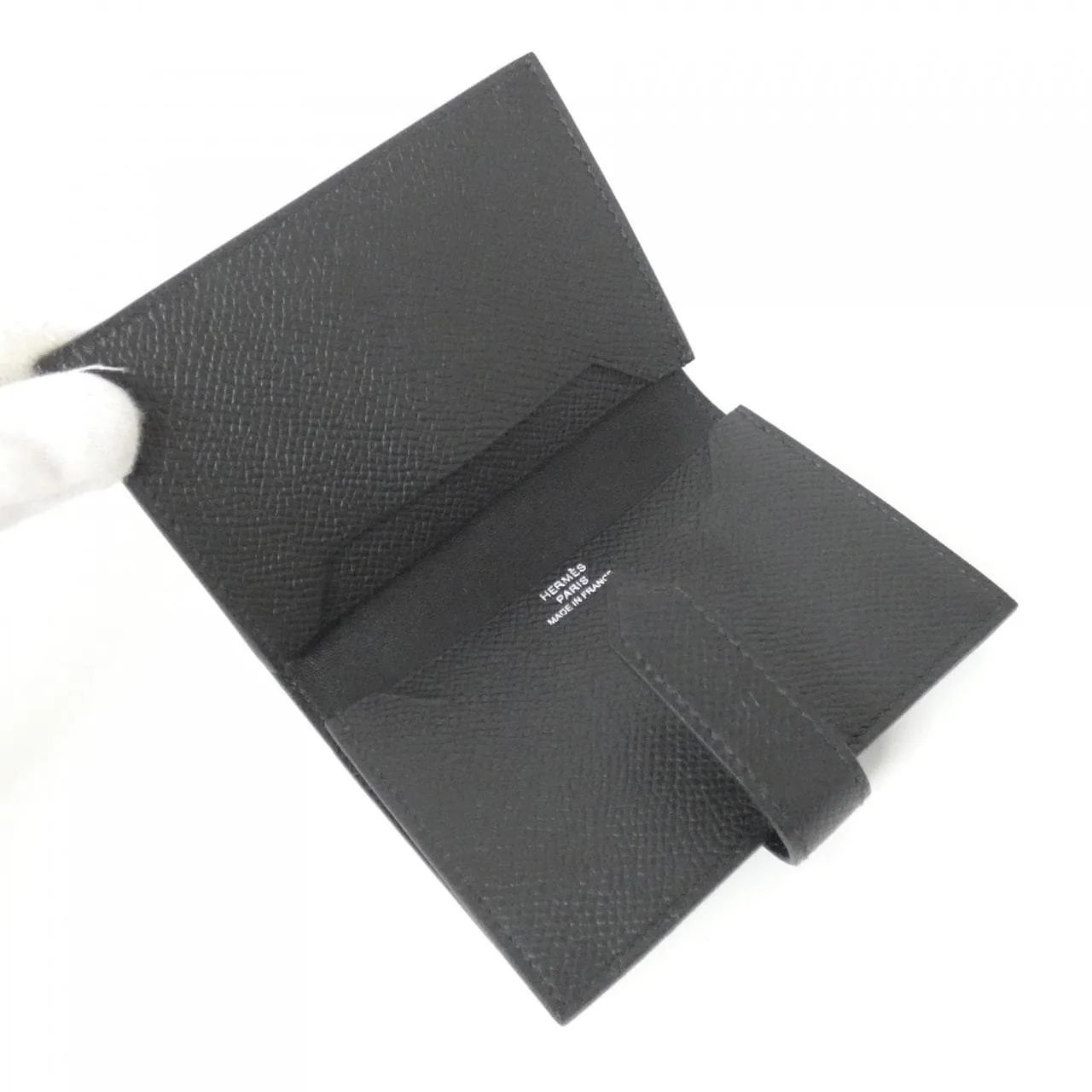 HERMES 082975CY Card Case Epsom 黑色 Epsom 皮 中古品A - 縮圖 7