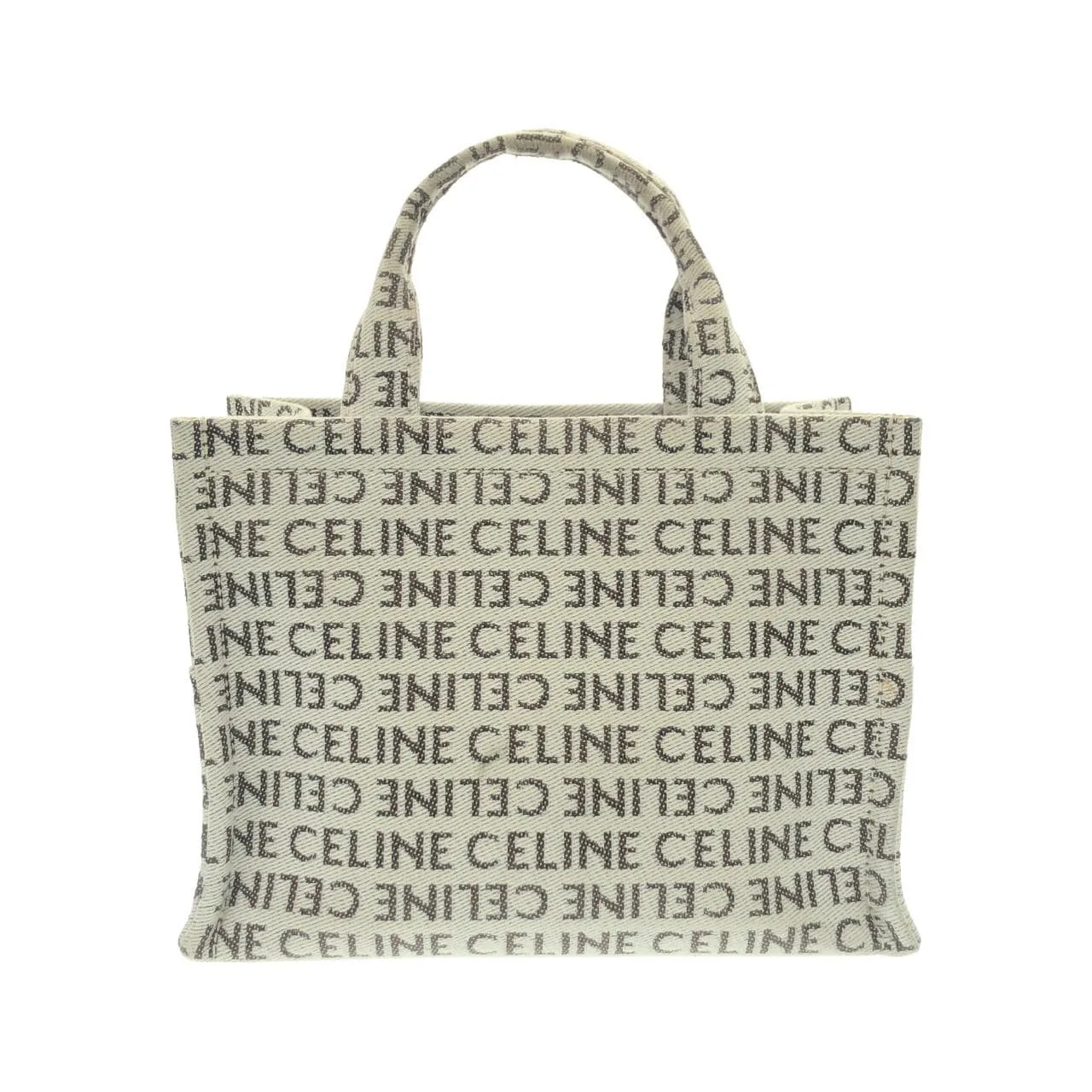 CELINE Cabas 199162FEF Handbag Canvas 黑色 帆布 中古品B - 縮圖 2