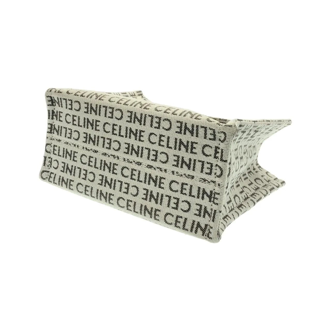 CELINE Cabas 199162FEF Handbag Canvas 黑色 帆布 中古品B - 縮圖 3