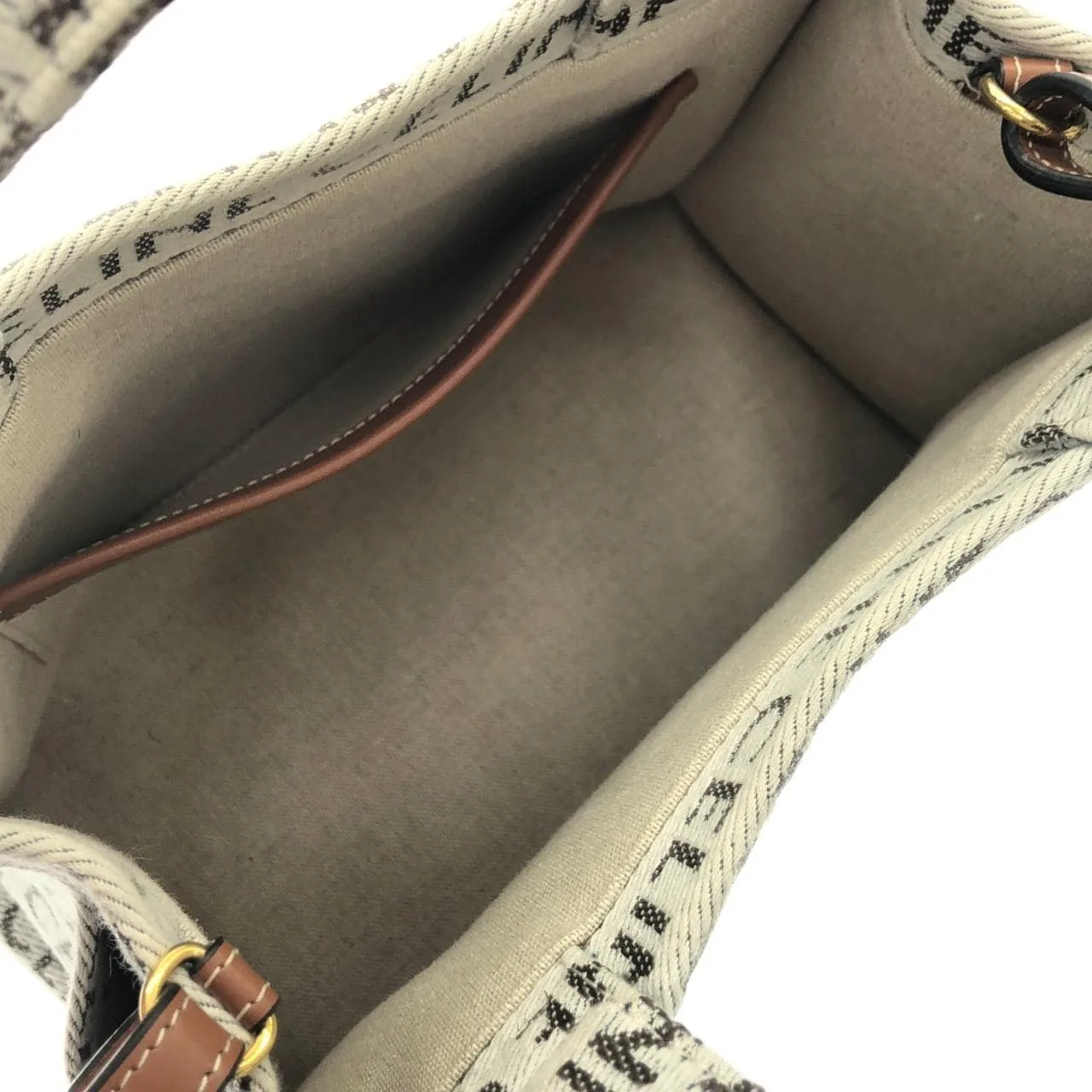 CELINE Cabas 199162FEF Handbag Canvas 黑色 帆布 中古品B - 縮圖 6