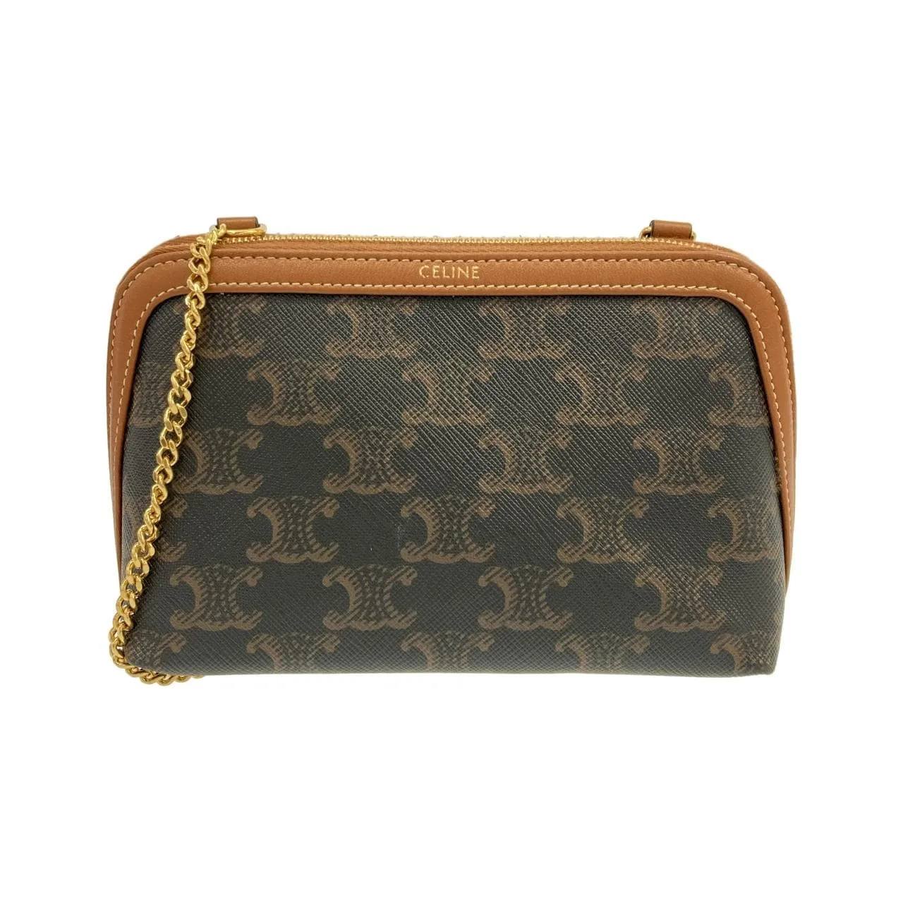 CELINE Triomphe 10E382CBX Shoulder Canvas Black