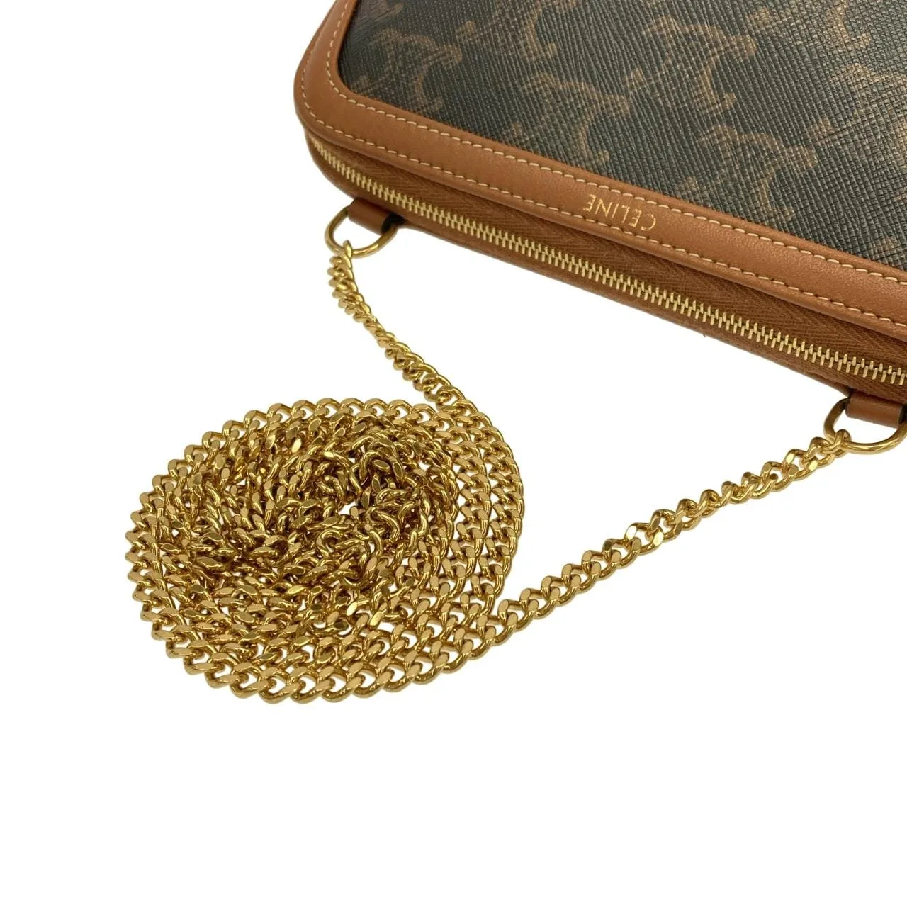 CELINE Triomphe 10E382CBX Shoulder Canvas 黑色 帆布 中古品A - 縮圖 4