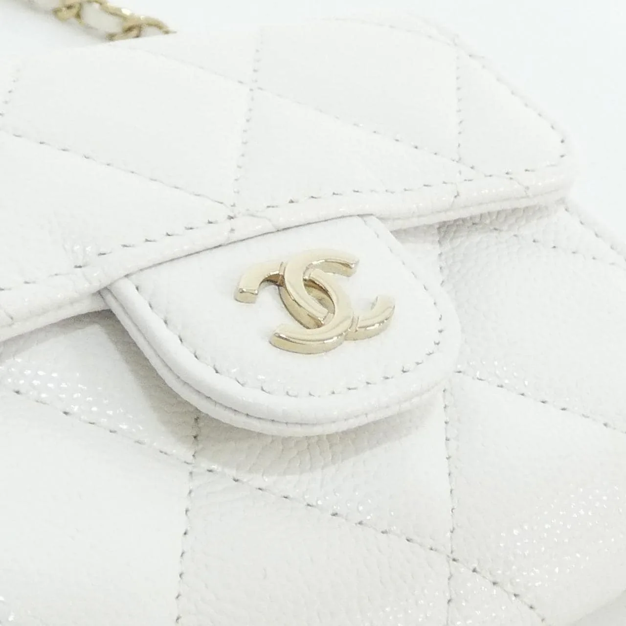 CHANEL Timeless Classic AP0238 Card Case Grained Calfskin White Grained Calfskin Rank A - Thumbnail 3