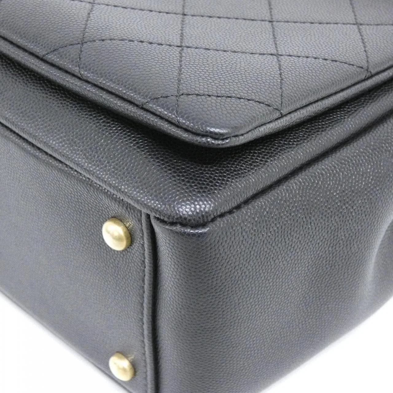 CHANEL Handbag Grained Calfskin Black Grained Calfskin Rank A - Thumbnail 3