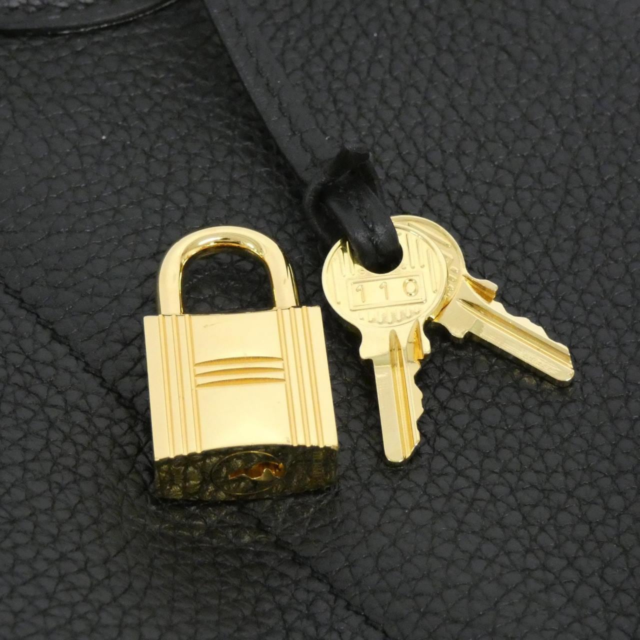 HERMES HERMÈS Bolide 073419CC Bag Clemence Black Clemence Leather - Thumbnail 4