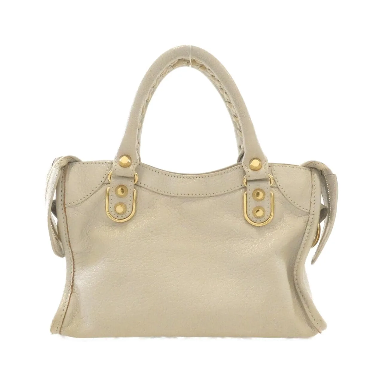 BALENCIAGA 390160 AQ41G Handbag Leather 黑色 皮革 中古品B - 縮圖 2