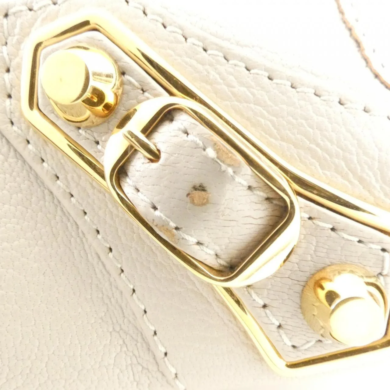 BALENCIAGA 390160 AQ41G Handbag Leather 黑色 皮革 中古品B - 縮圖 4