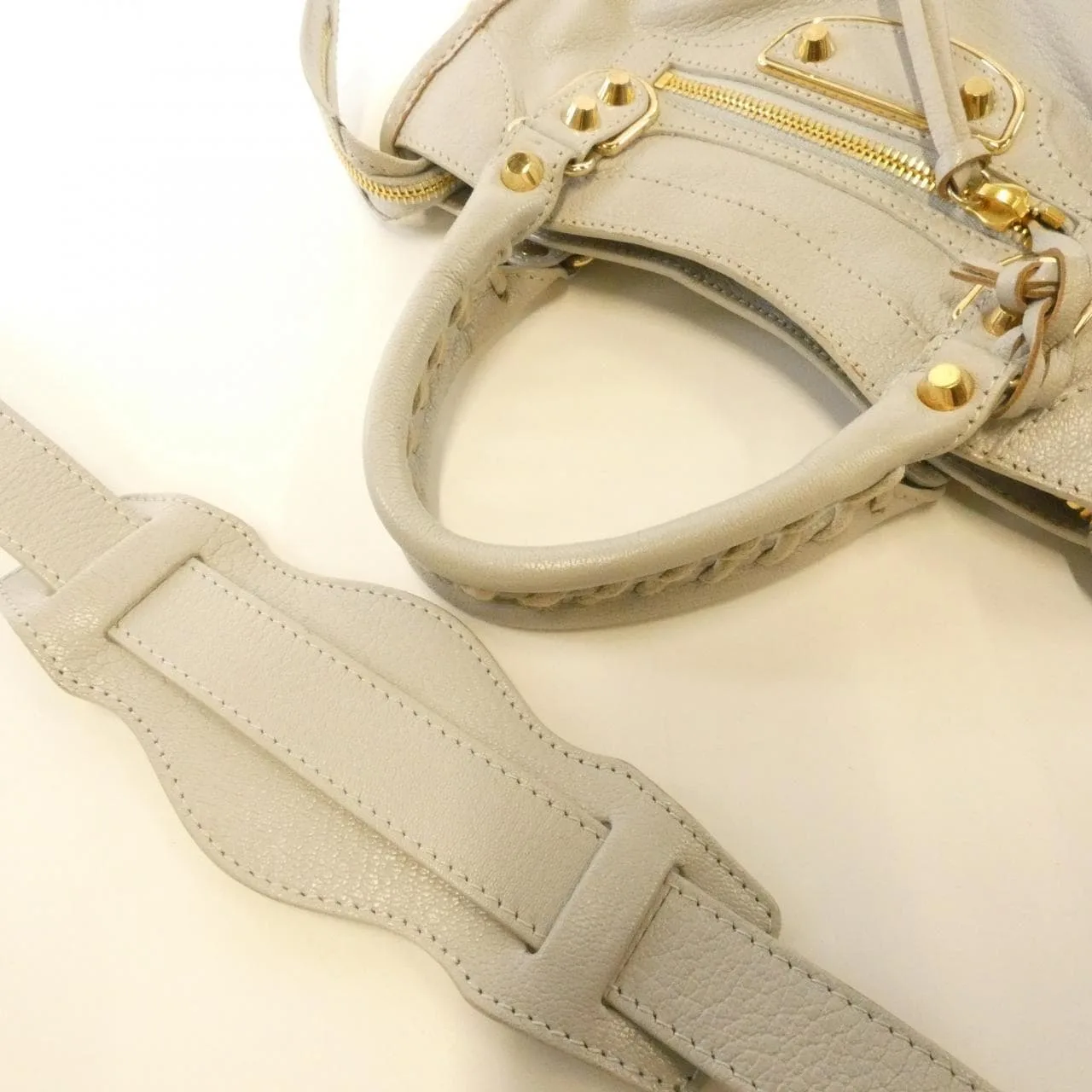 BALENCIAGA 390160 AQ41G Handbag Leather 黑色 皮革 中古品B - 縮圖 5