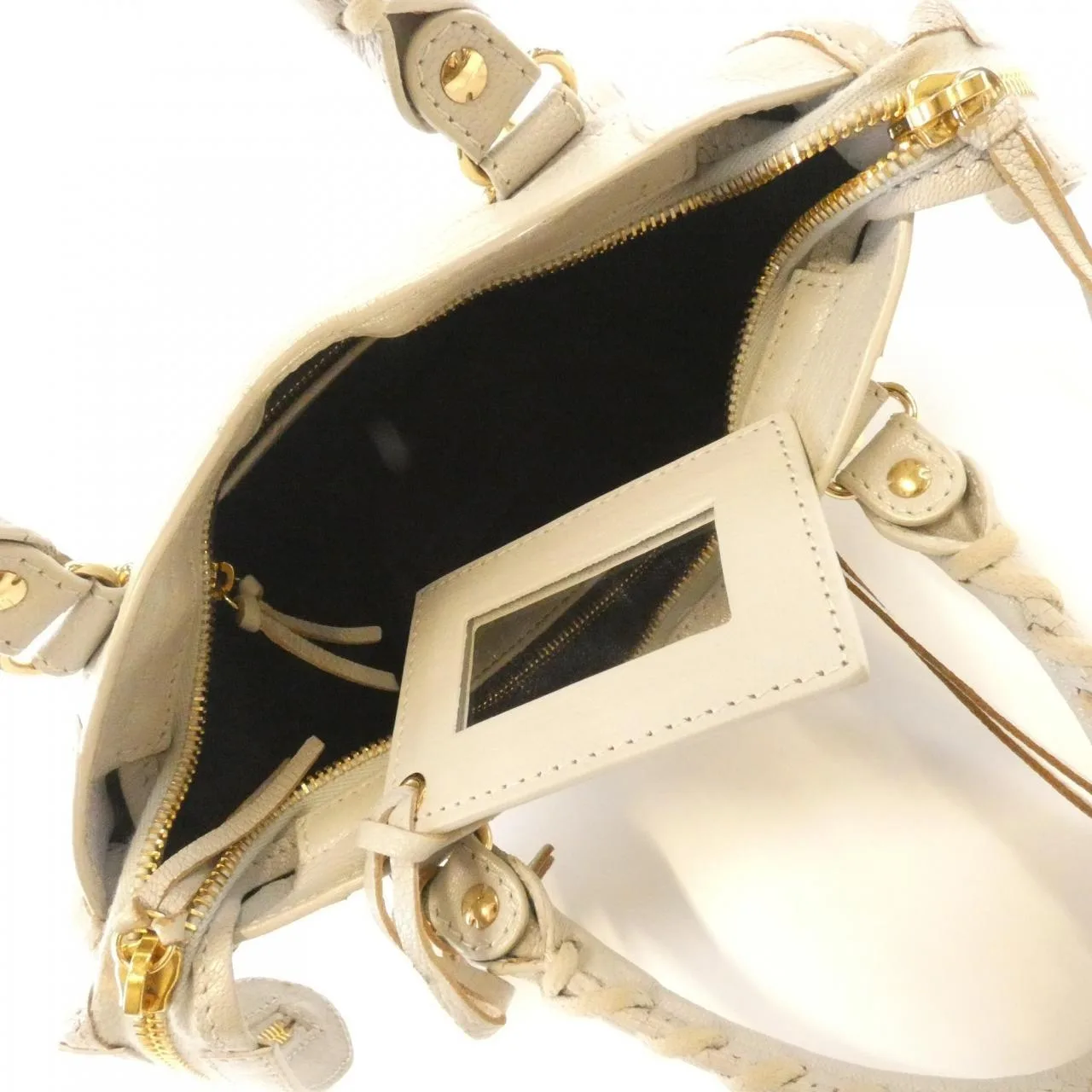 BALENCIAGA 390160 AQ41G Handbag Leather 黑色 皮革 中古品B - 縮圖 7