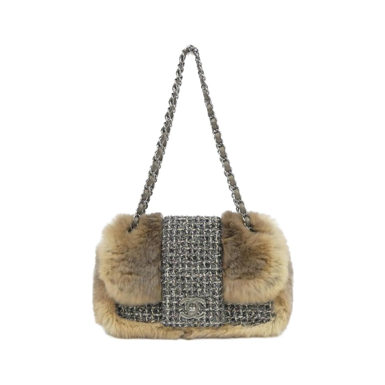 CHANEL 29378 Shoulder Bag Tweed Black