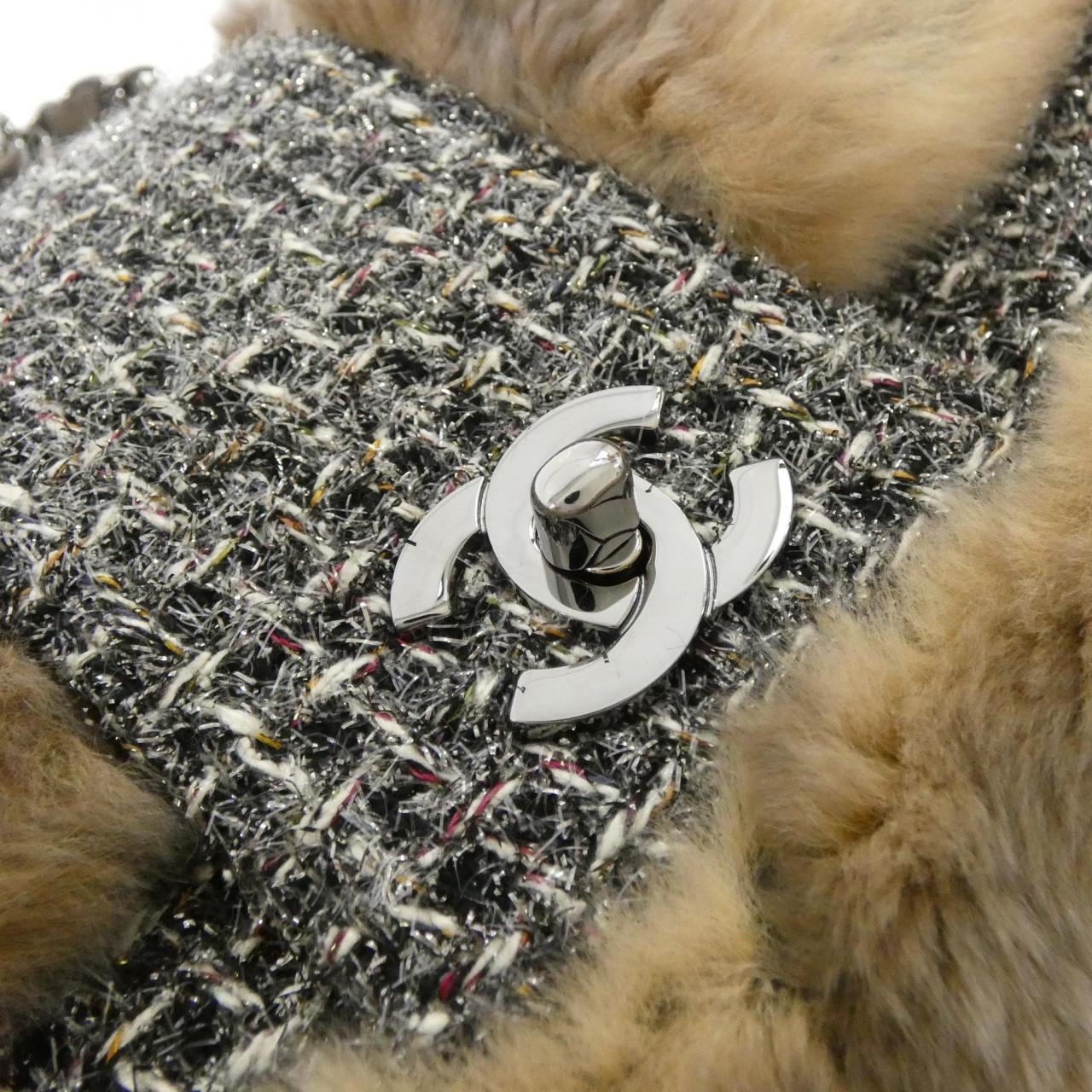 CHANEL 29378 Shoulder Bag Tweed 黑色 粗花呢 - 縮圖 4