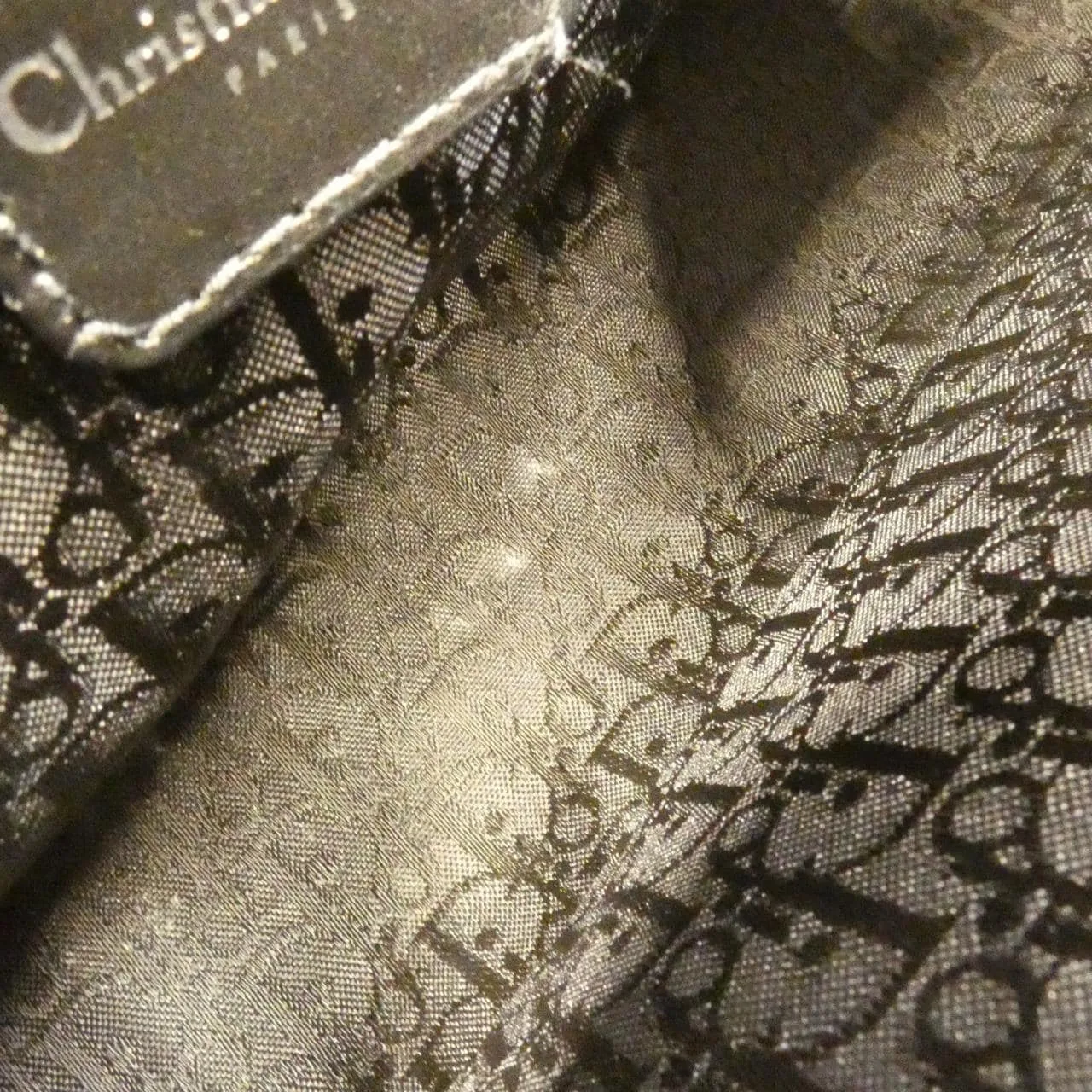 DIOR Handbag Canvas 黑色 帆布 中古品A - 縮圖 7