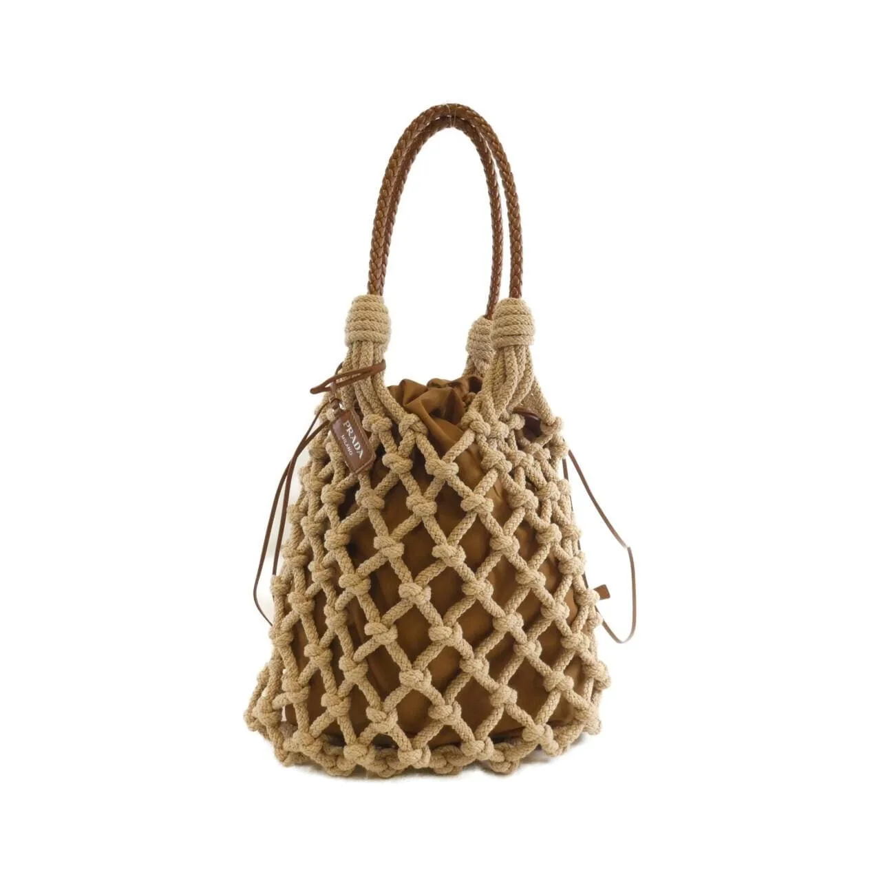 PRADA 2VG132 Handbag Nylon Beige