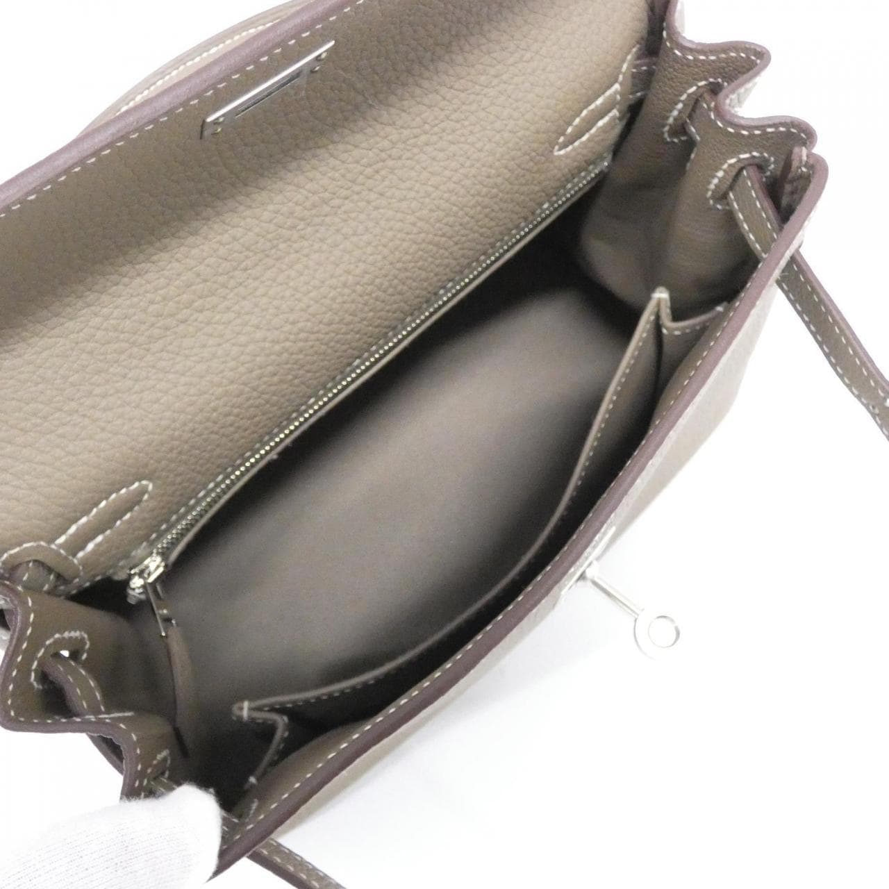 HERMES HERMÈS Kelly Bag Togo Etoupe Togo 牛皮 中古品A - 縮圖 7