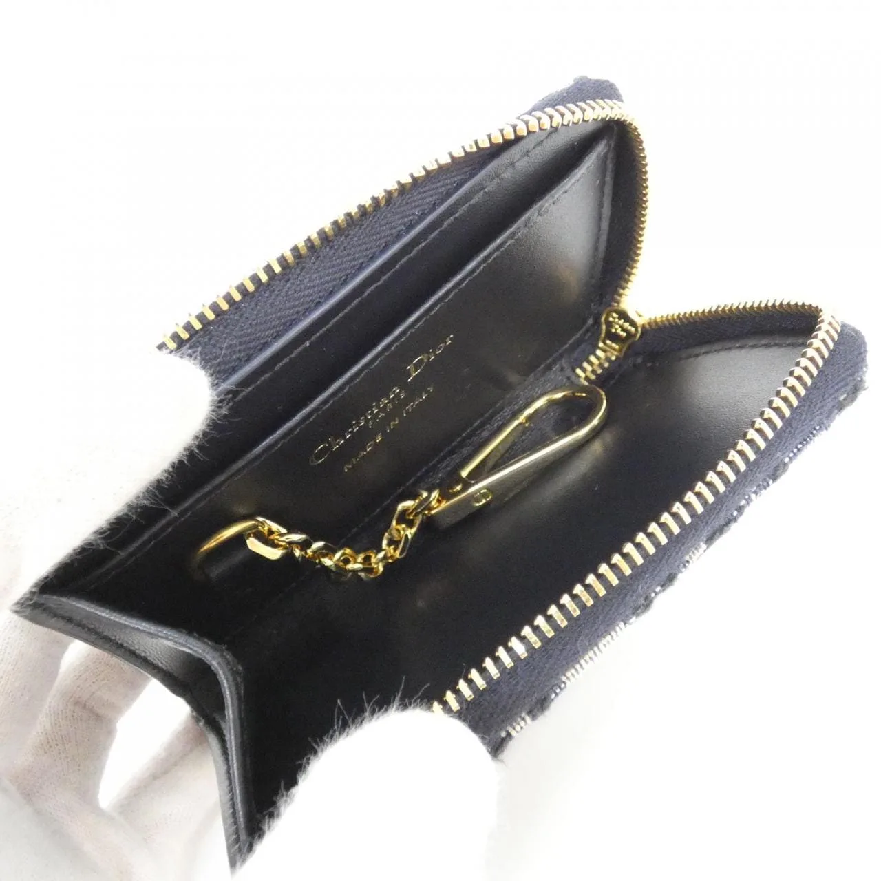 DIOR 30 Montaigne S2392UTZQ Coin Case Canvas Black Canvas Rank A - Thumbnail 7