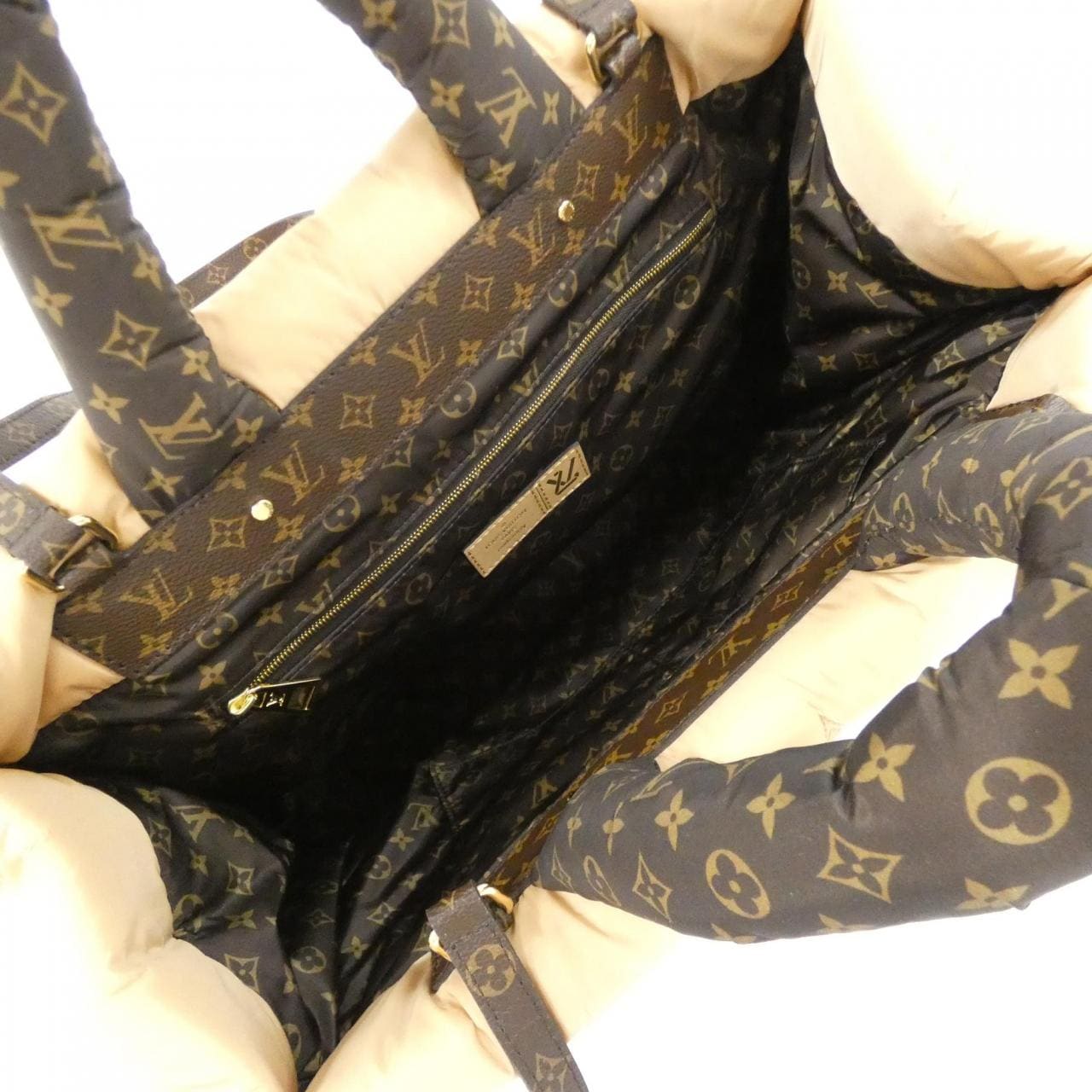 LOUIS VUITTON OnTheGo M59007 Bag Nylon 米色 尼龍 中古品A - 縮圖 7