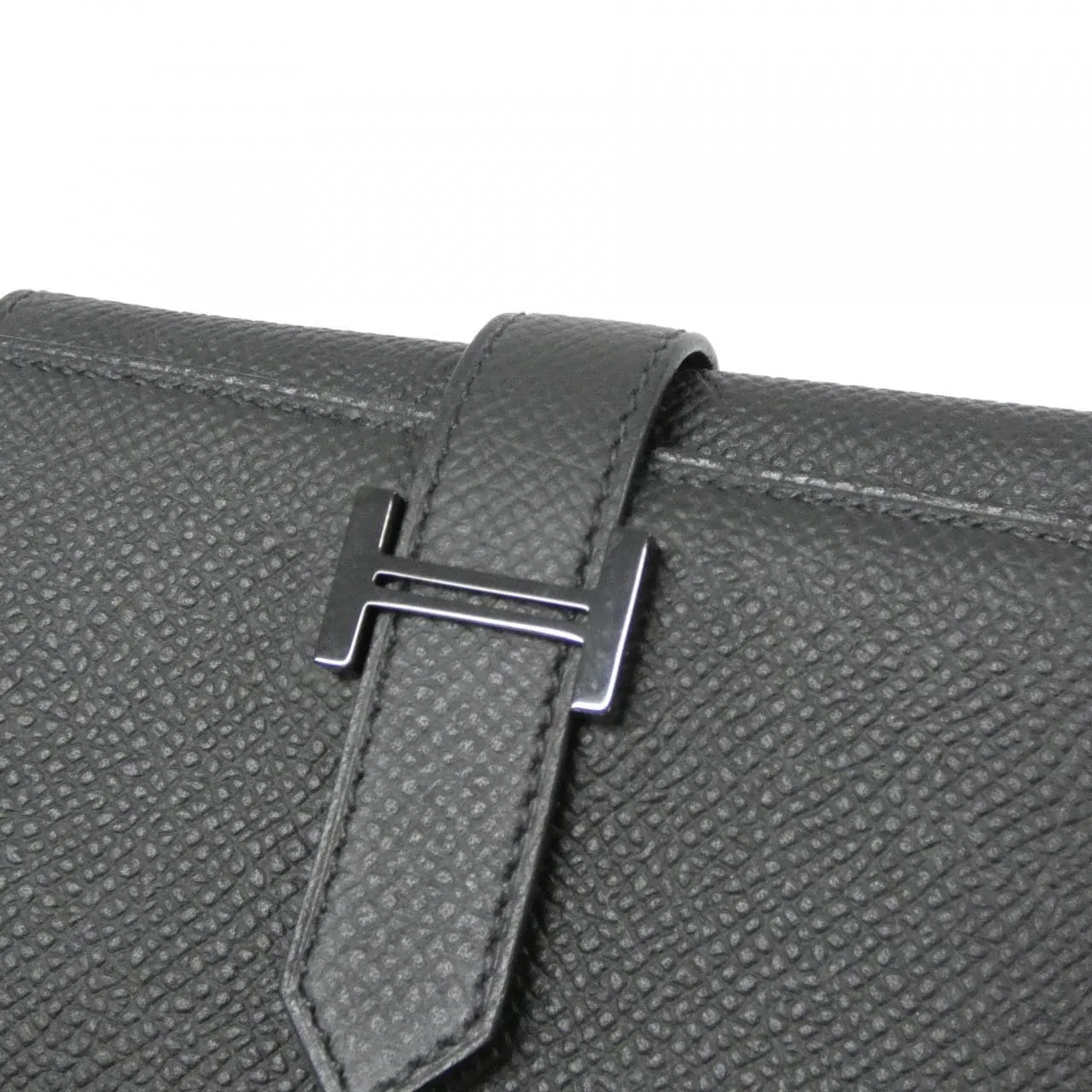 HERMES 082878CY Wallet Epsom Black Epsom Leather Rank A - Thumbnail 4