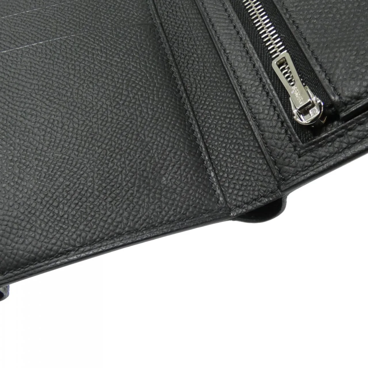 HERMES 082878CY Wallet Epsom Black Epsom Leather Rank A - Thumbnail 6