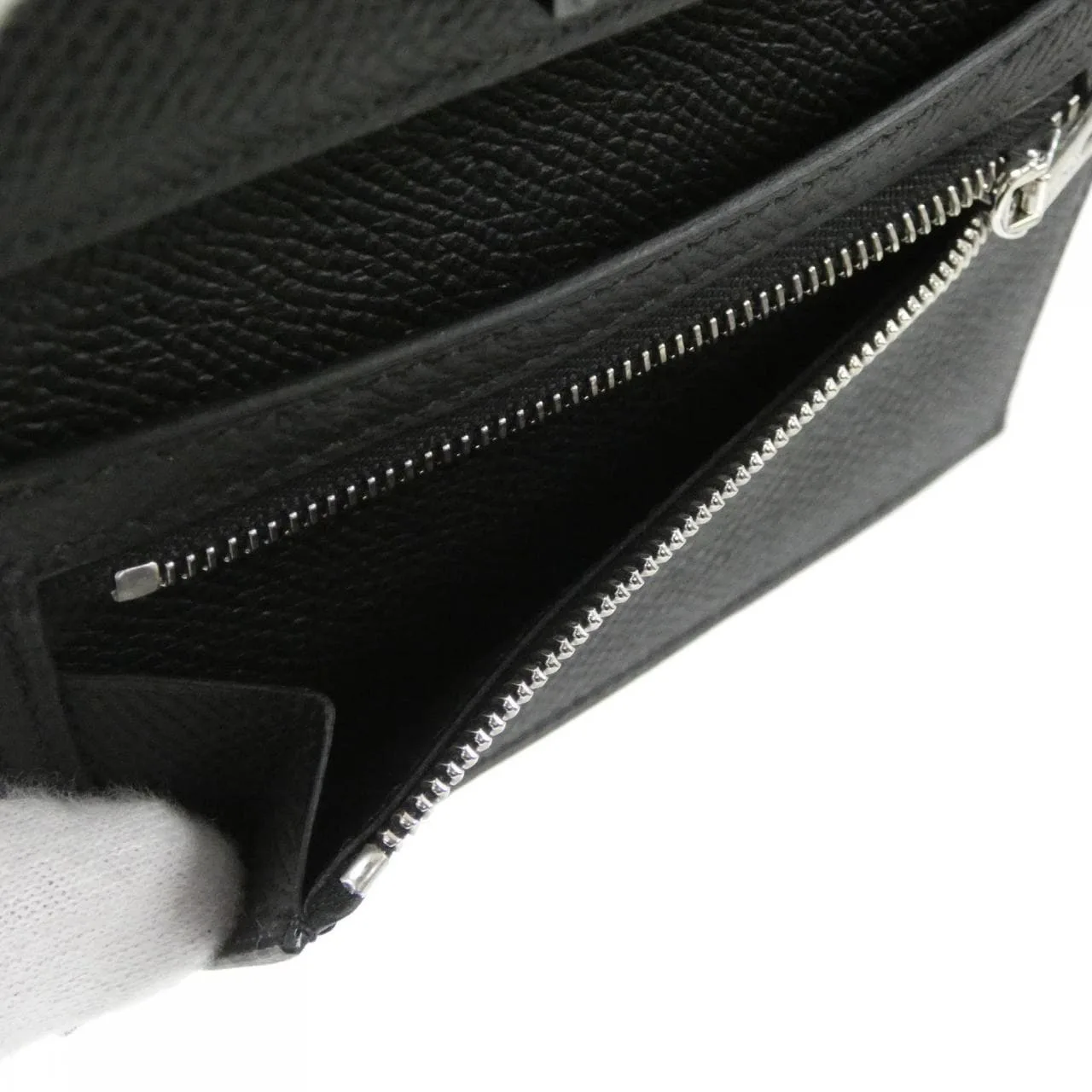 HERMES 082878CY Wallet Epsom Black Epsom Leather Rank A - Thumbnail 7