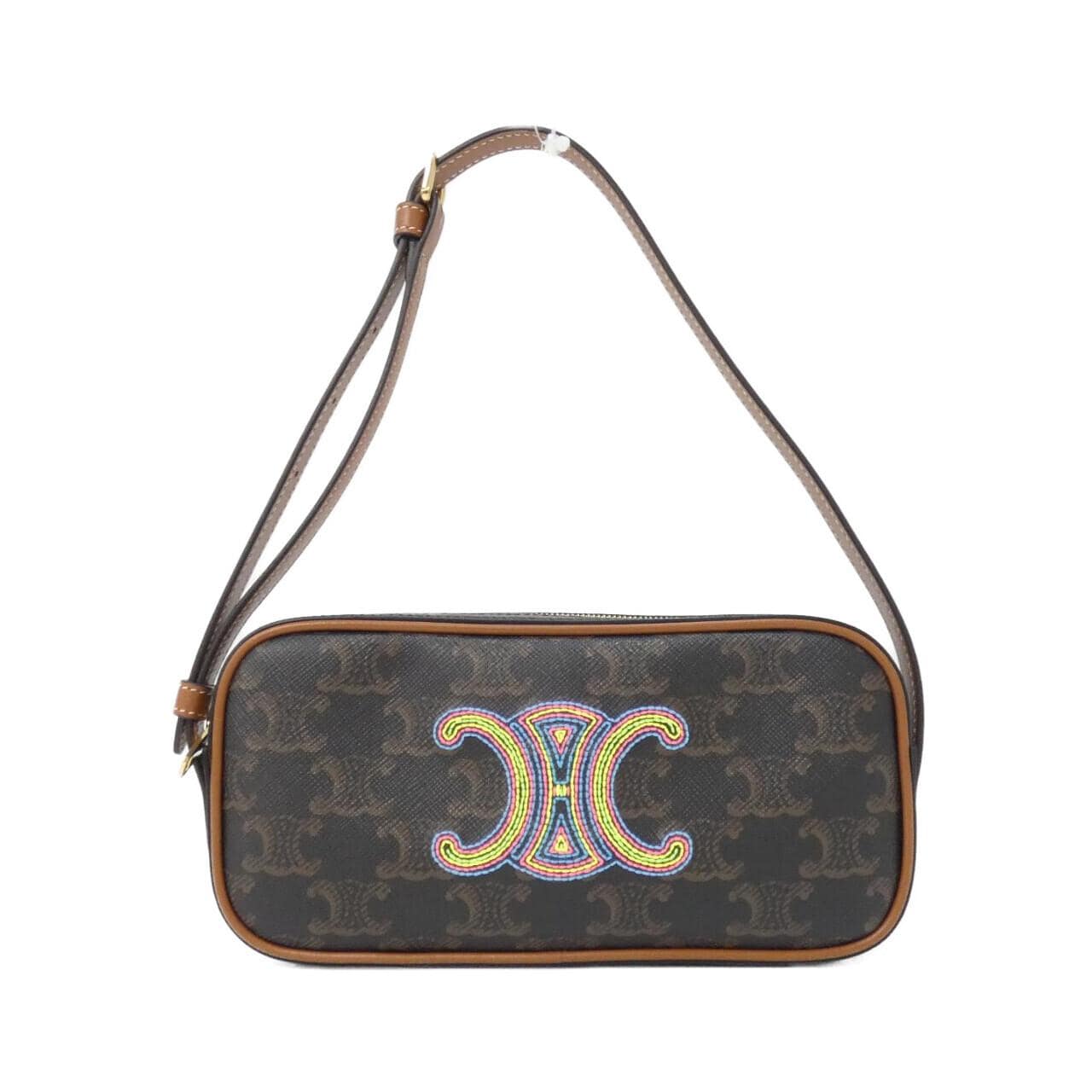 CELINE 10J582EGJ Shoulder Canvas Black