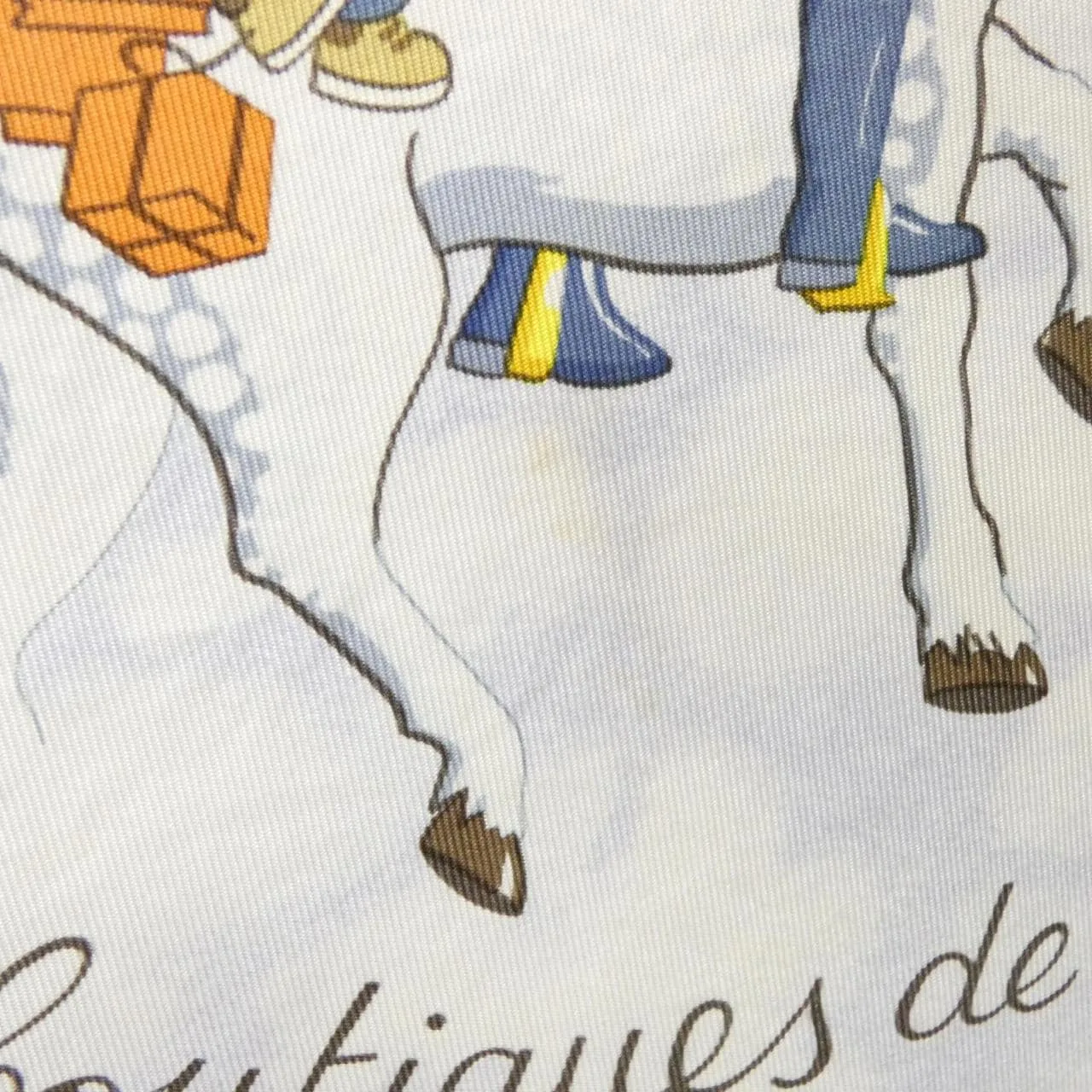 HERMES Scarf 藍色 中古品A - 縮圖 9