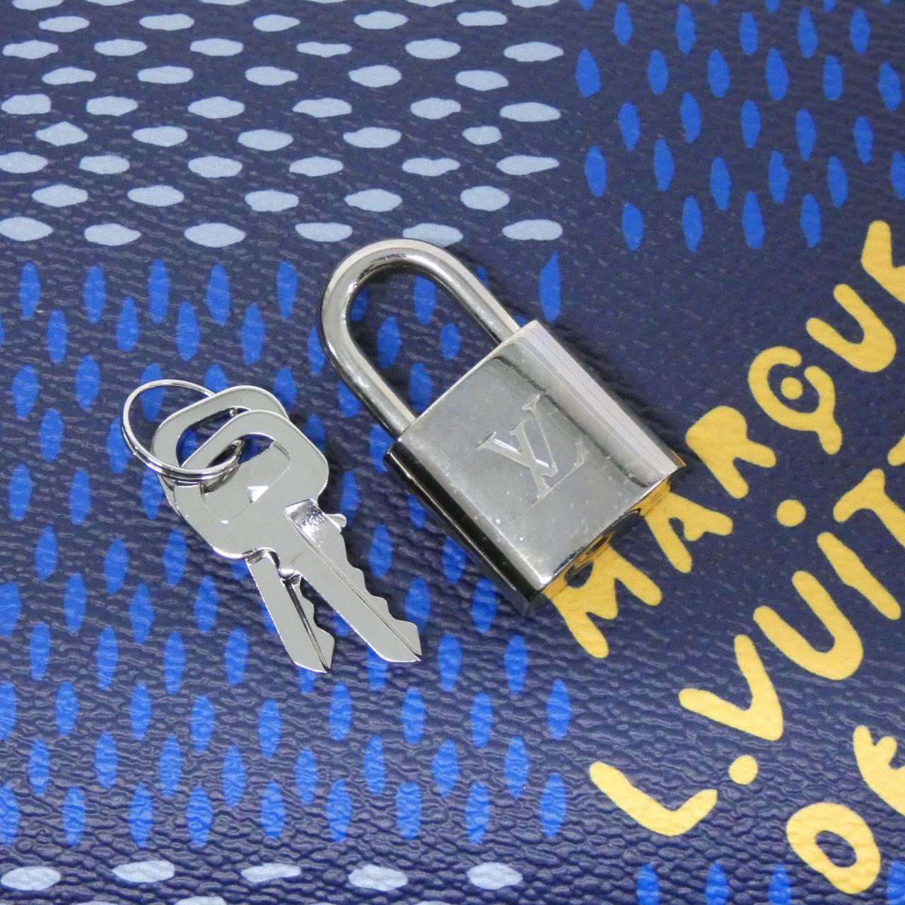 LOUIS VUITTON Speedy N40691 Boston Bag Damier 藍色 Damier 中古品A - 縮圖 4