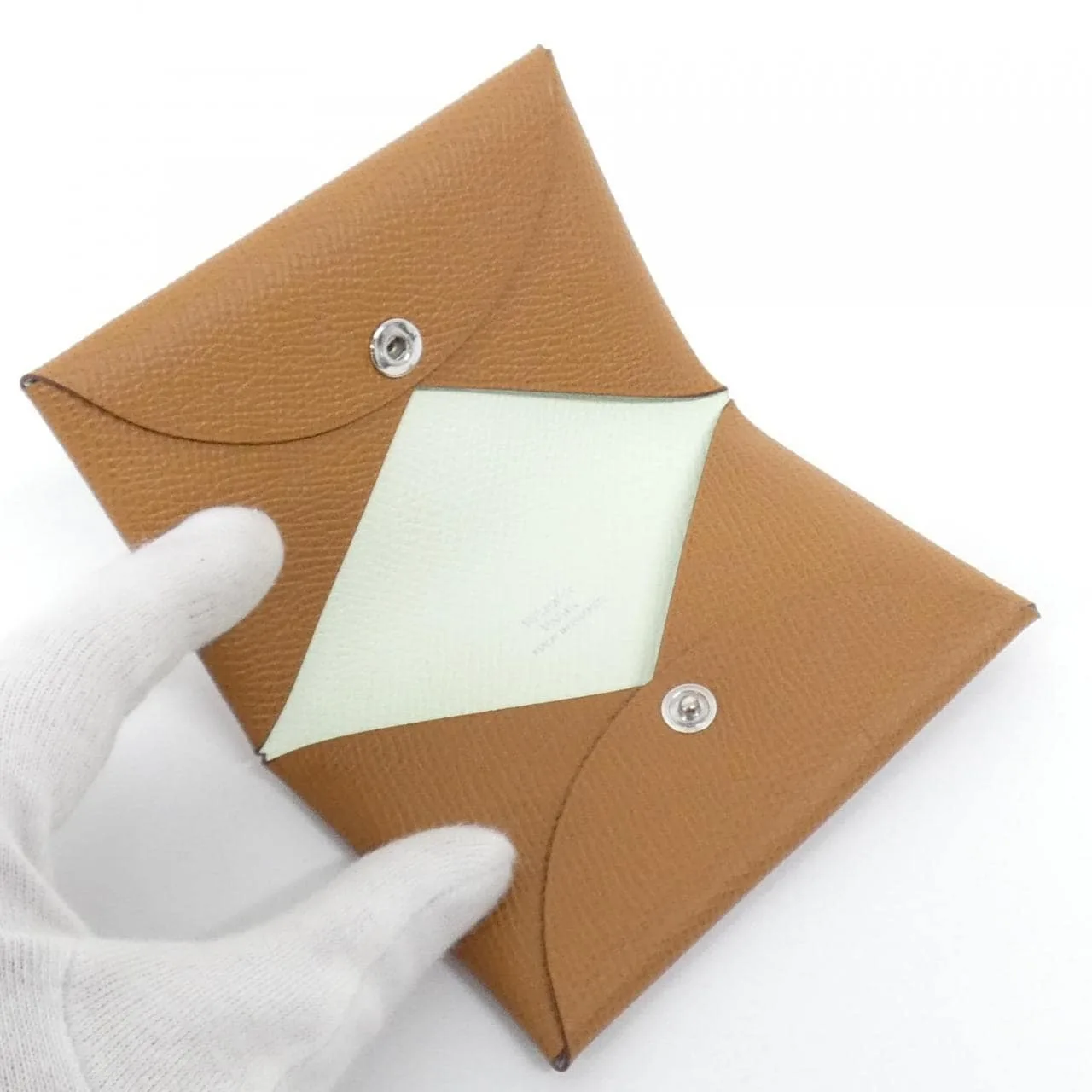 HERMES 078475CK Card Case Epsom 金色 Epsom 皮 未使用品 - 縮圖 2