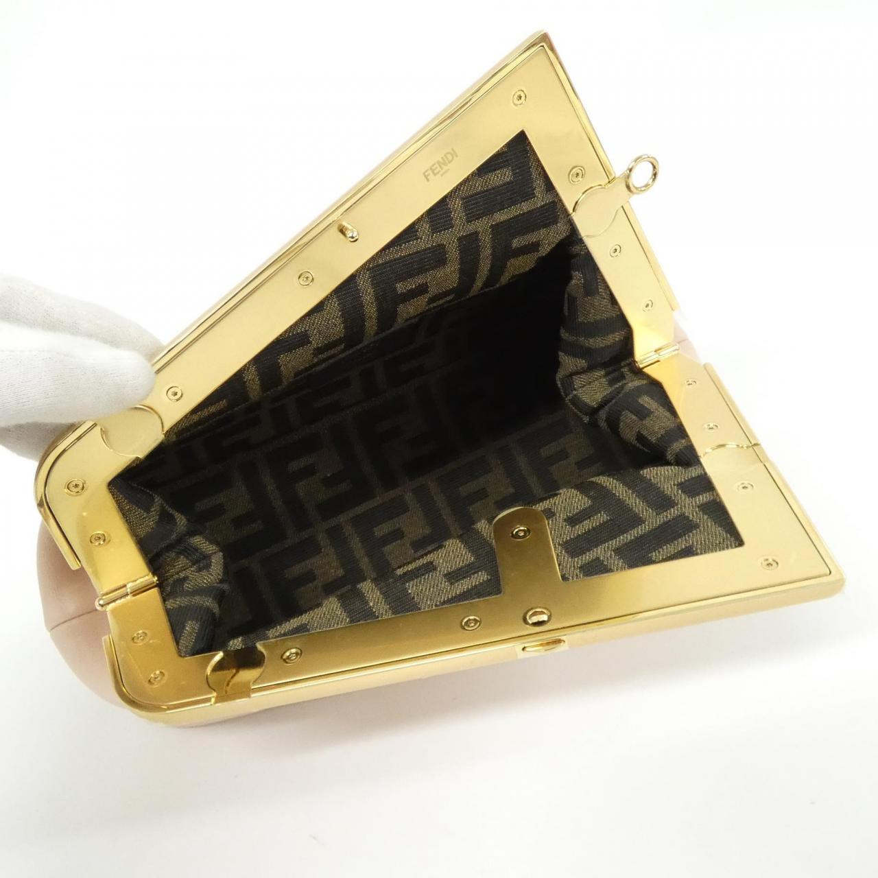 FENDI Fendi First 8BP129 ABVE Bag Lambskin 黑色 羊皮 中古品A - 縮圖 7