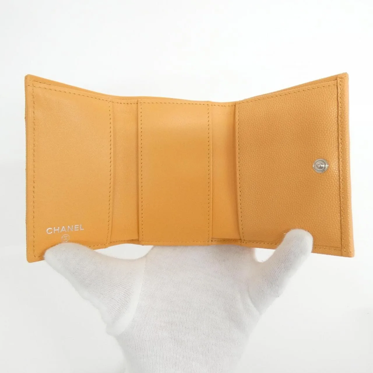 CHANEL Chanel 19 AP3711 Wallet Grained Calfskin 橙色 荔枝紋牛皮 中古品A - 縮圖 5