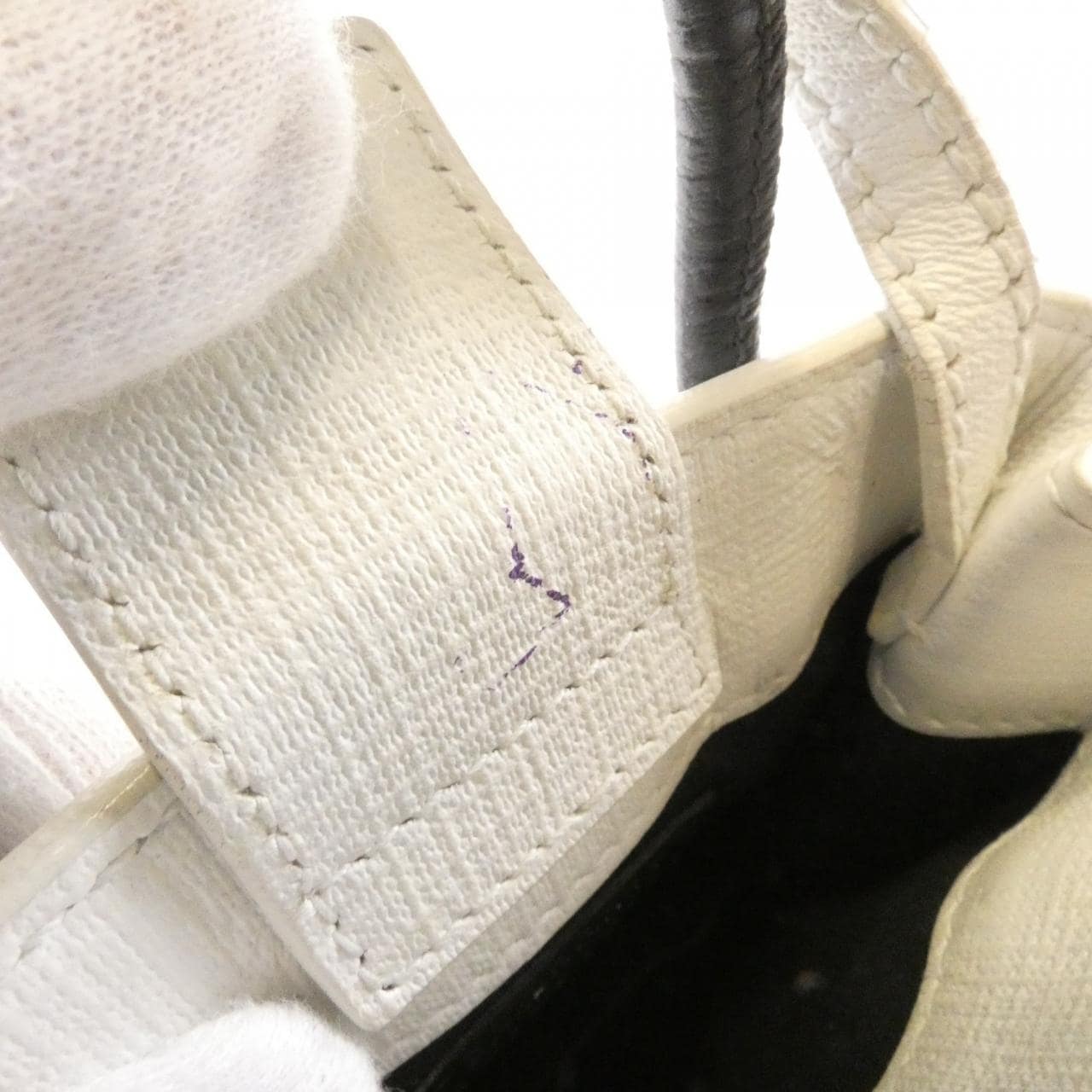 BALENCIAGA Hourglass 593826 0AI2N Handbag Leather White Leather - Thumbnail 7