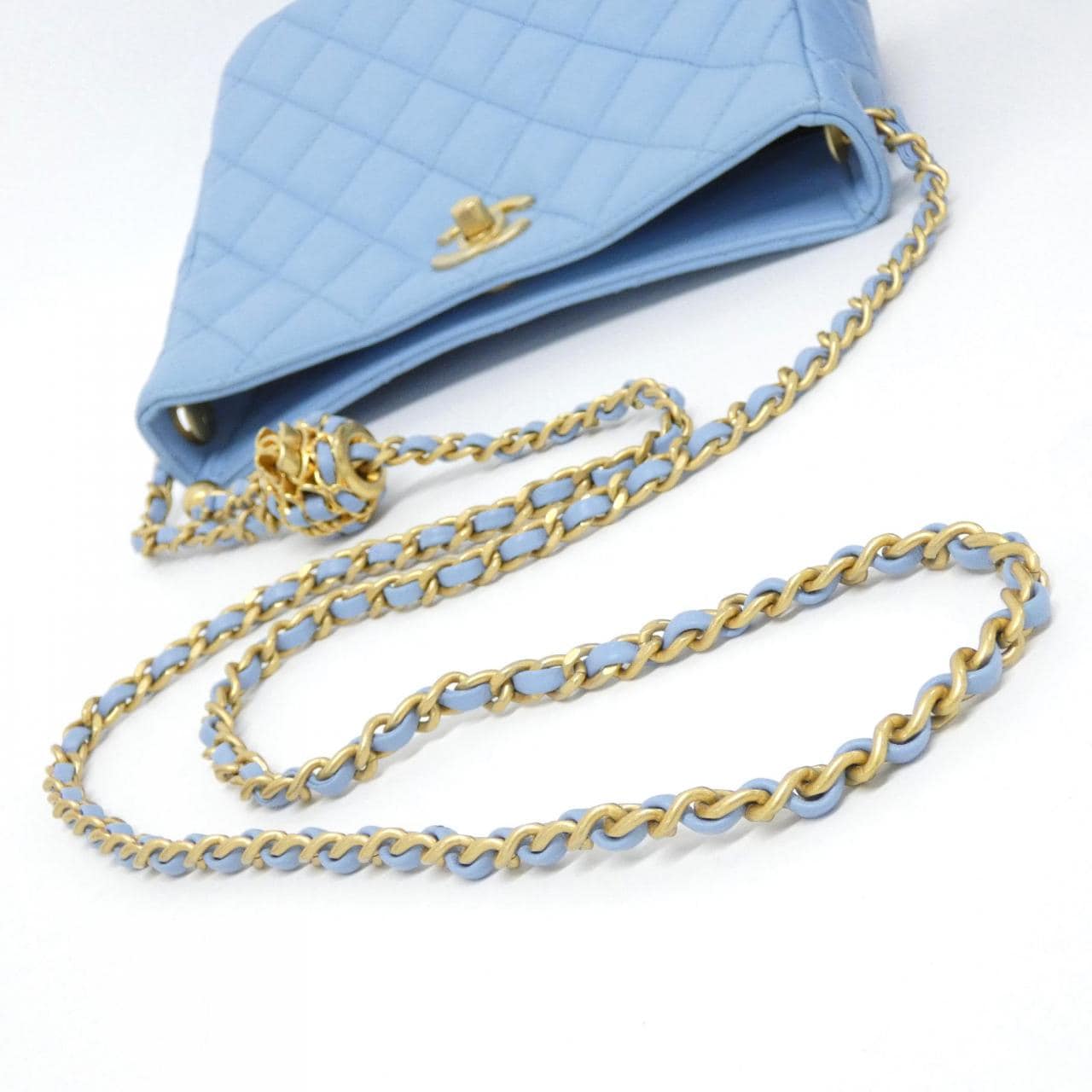 CHANEL AS3259 Shoulder Bag Lambskin 藍色 羊皮 中古品A - 縮圖 7