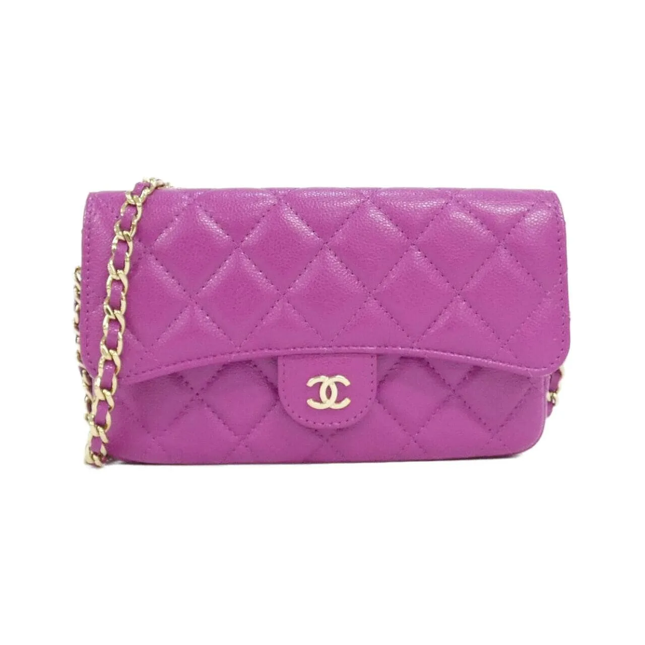 CHANEL Timeless Classic AP2096 Wallet Grained Calfskin Purple