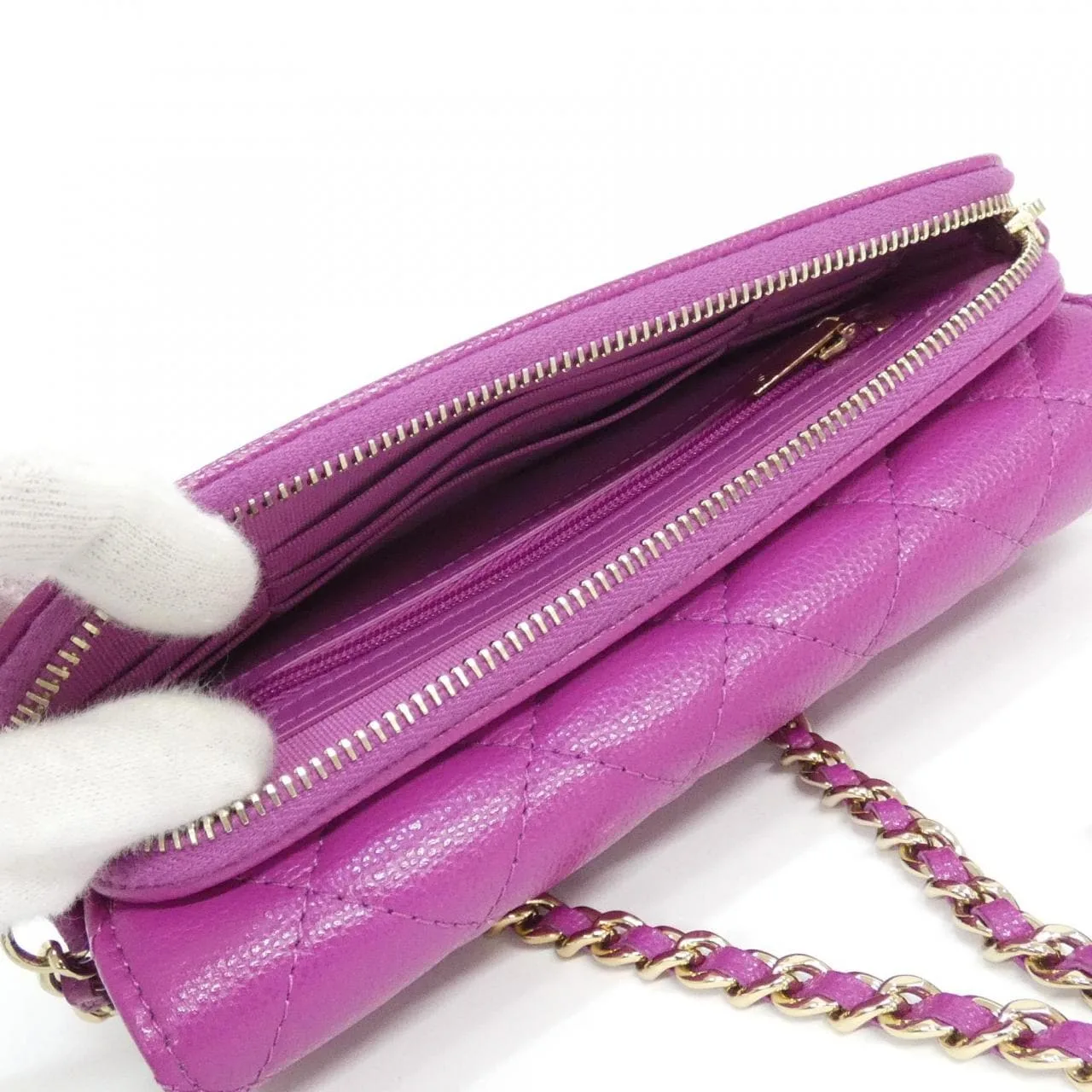 CHANEL Timeless Classic AP2096 Wallet Grained Calfskin Purple Grained Calfskin Rank A - Thumbnail 7