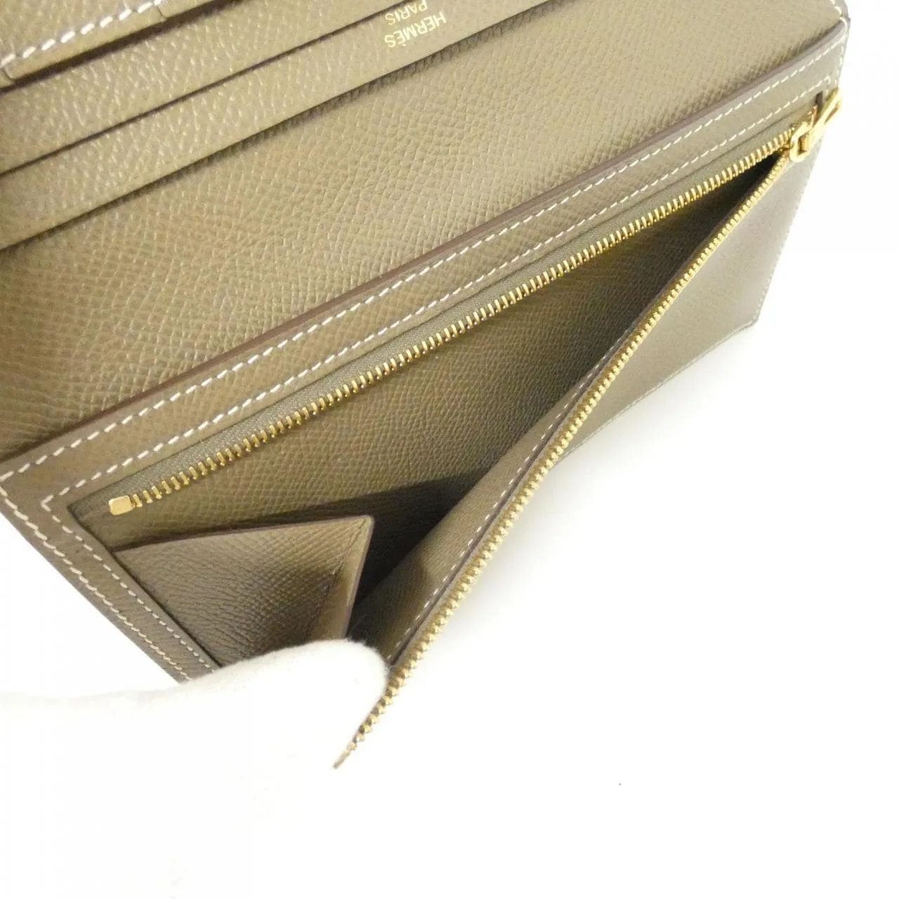 HERMES 039785CC Wallet Epsom Etoupe Epsom 皮 中古品A - 縮圖 10