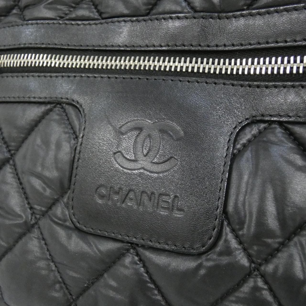 CHANEL Deauville 48610 Bag Nylon 黑色 尼龍 中古品A - 縮圖 4