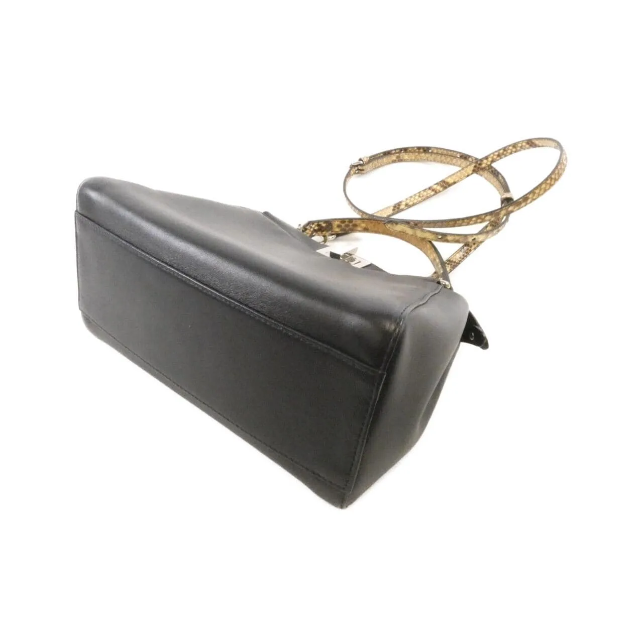 FENDI Peekaboo 8BN244 SGZ Handbag Python Black Python - Thumbnail 2