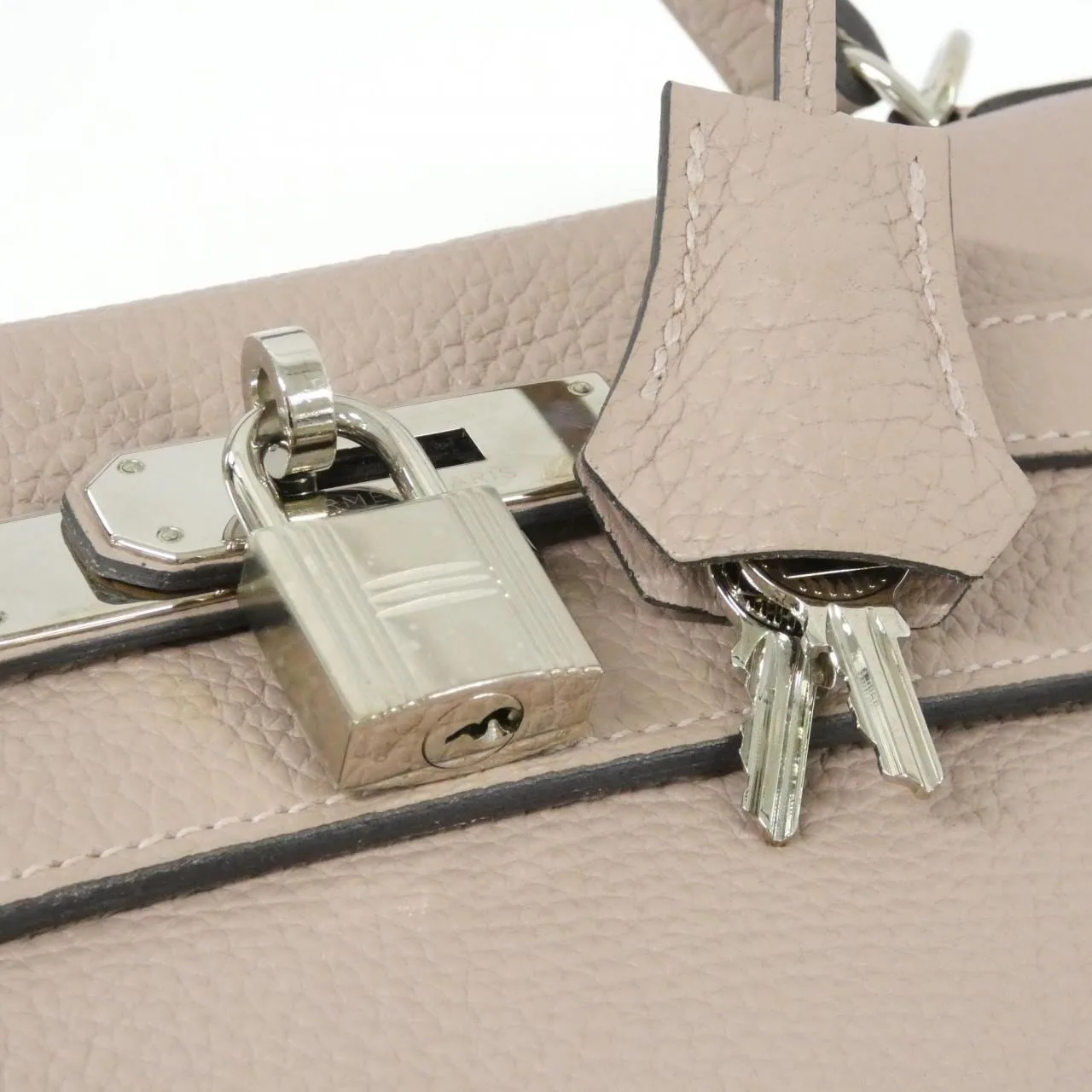 HERMES Kelly 028488CK Handbag Clemence Black Clemence Leather Rank B - Thumbnail 7