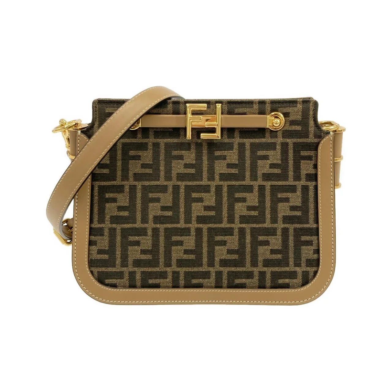 FENDI 8BT349 AGY6 Shoulder Canvas Gold
