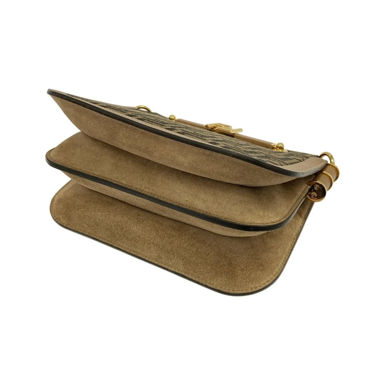 FENDI 8BT349 AGY6 Shoulder Canvas 金色 帆布 中古品A - 縮圖 3