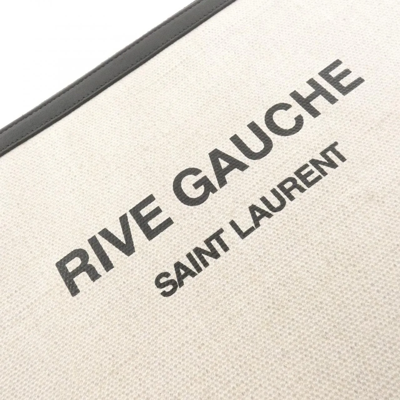 SAINT LAURENT 565722 公事包 帆布 黑色 帆布 中古品B - 縮圖 4