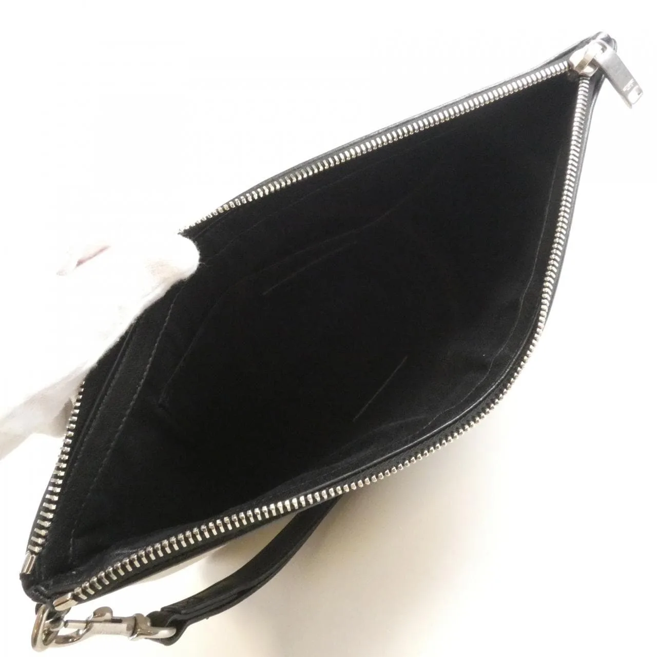 SAINT LAURENT 565722 公事包 帆布 黑色 帆布 中古品B - 縮圖 6