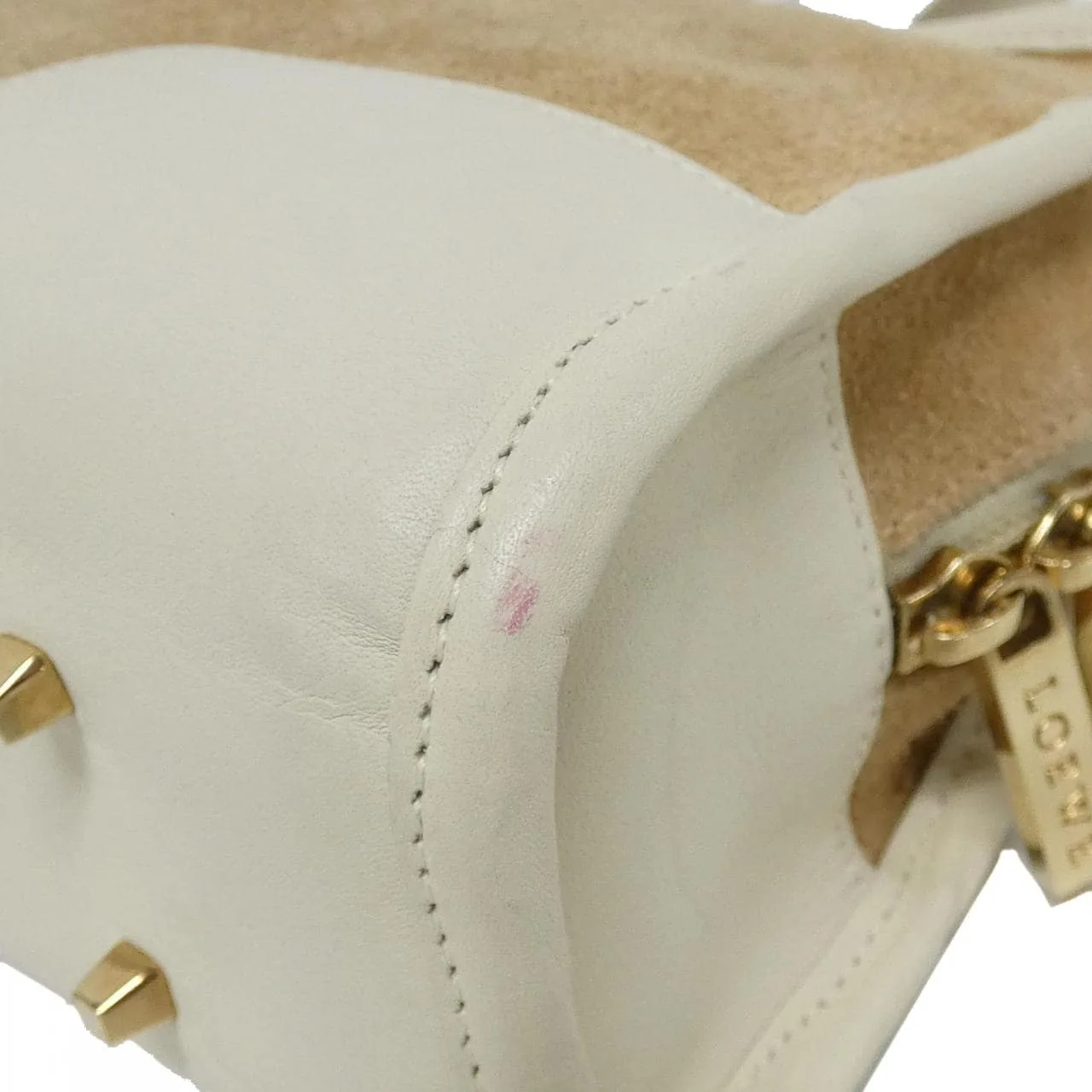 LOEWE Amazona Shoulder Leather White Leather Rank B - Thumbnail 3