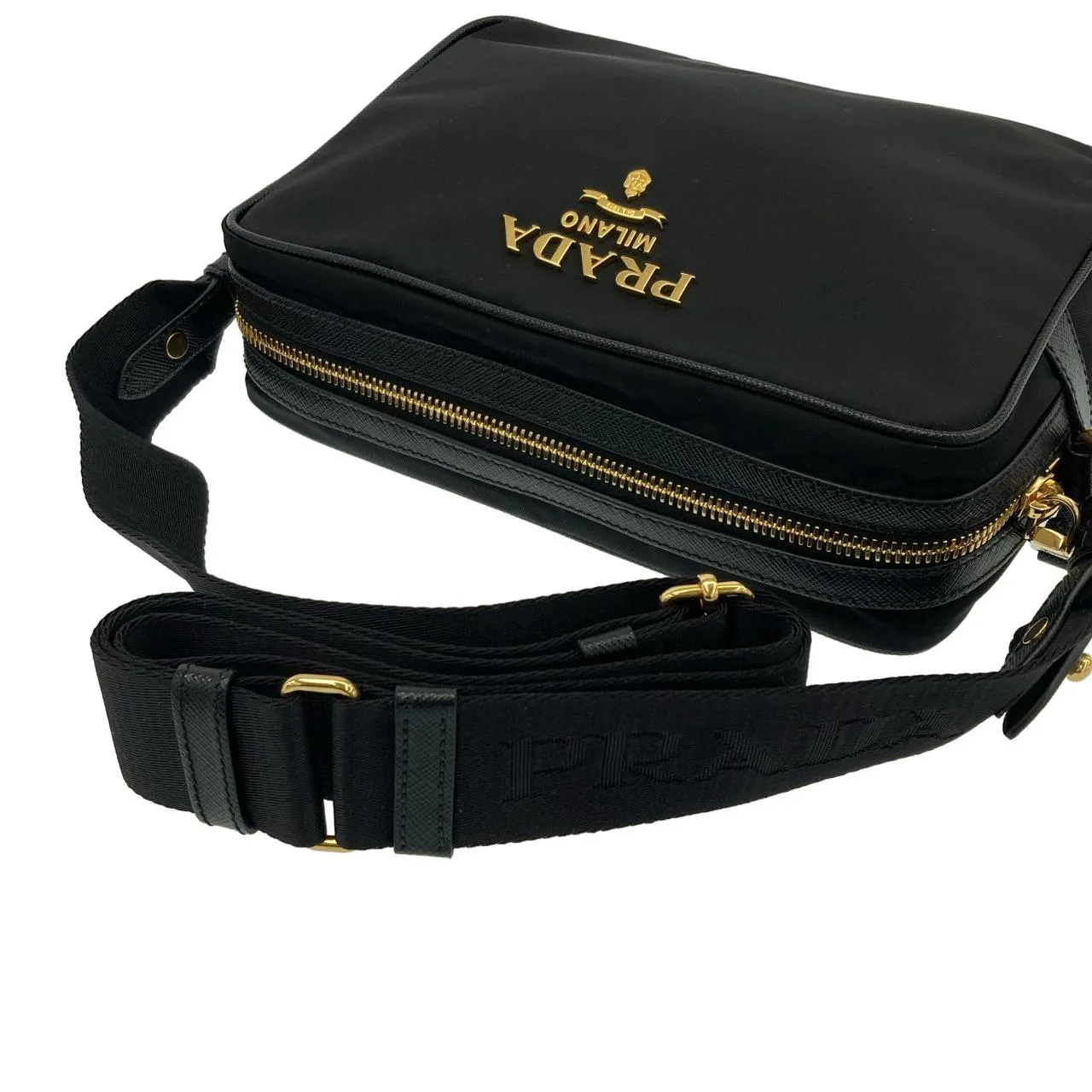 PRADA 1BH089 Shoulder 黑色 中古品A - 縮圖 5