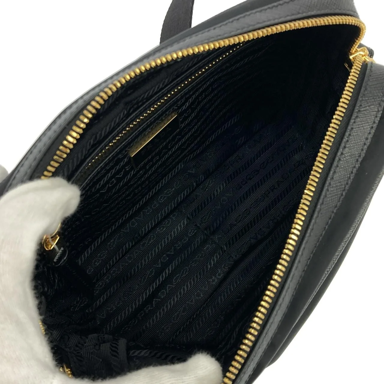 PRADA 1BH089 Shoulder 黑色 中古品A - 縮圖 6