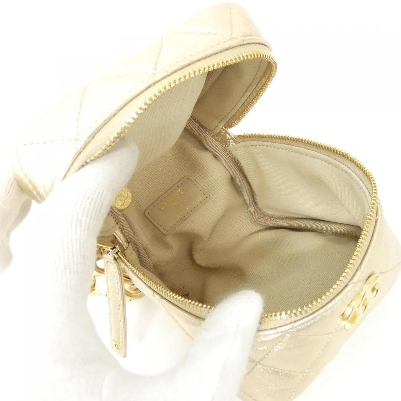 CHANEL Timeless Classic AP2803 Pouch Lambskin 金色 羊皮 中古品A - 縮圖 7