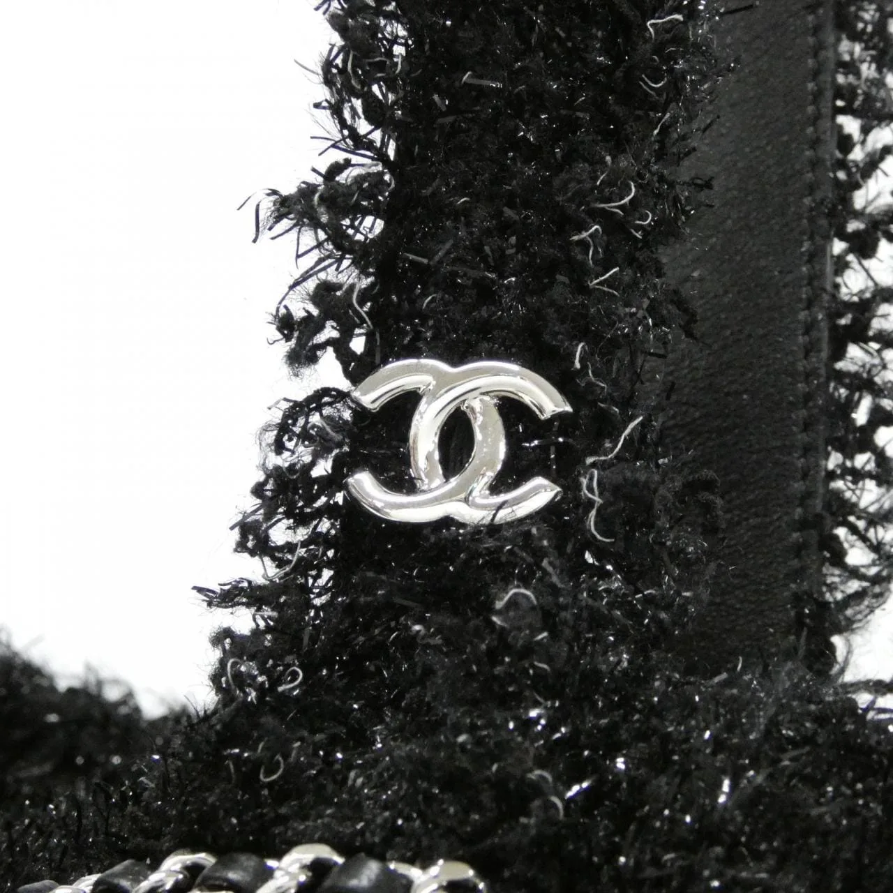 CHANEL 94646 Handbag Tweed 黑色 粗花呢 中古品A - 縮圖 5