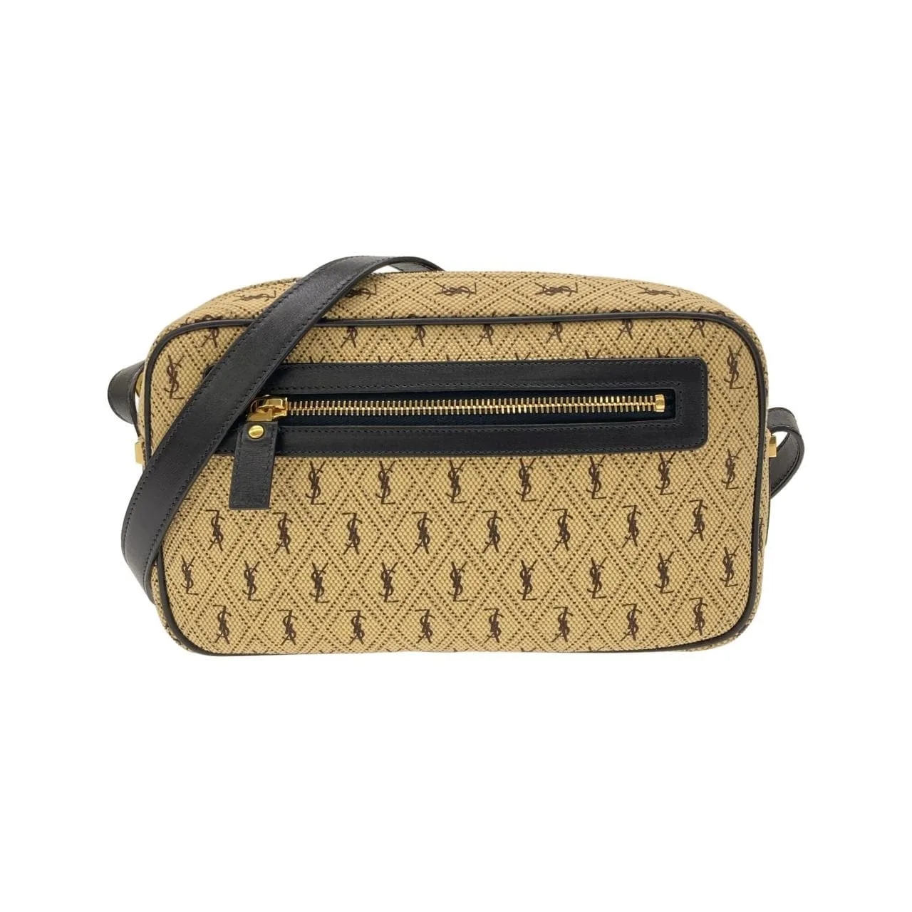 SAINT LAURENT 568608 HP41J Shoulder Canvas Black