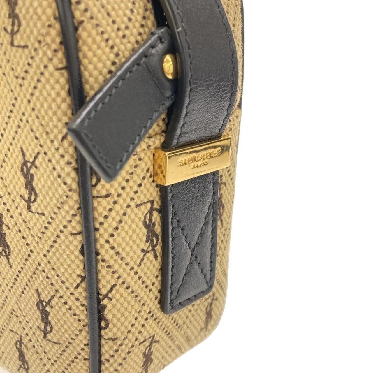 SAINT LAURENT 568608 HP41J Shoulder Canvas Black Canvas - Thumbnail 4