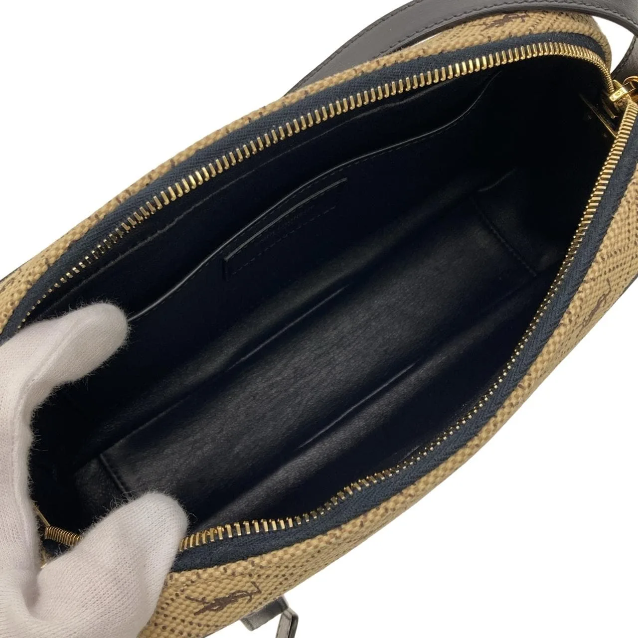 SAINT LAURENT 568608 HP41J Shoulder Canvas Black Canvas - Thumbnail 7